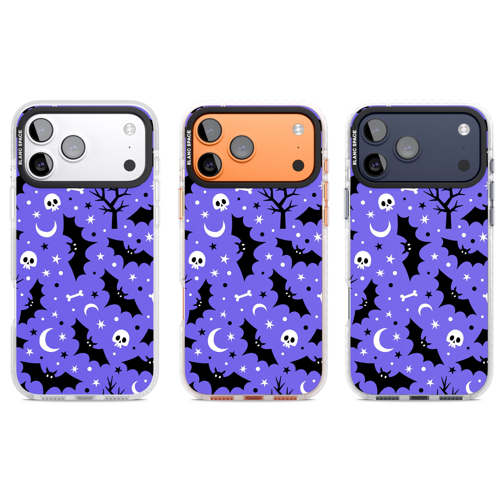 Bats N' Bones Pattern iPhone 17 Pro Impact Clear Phone Case APT Impact Protection