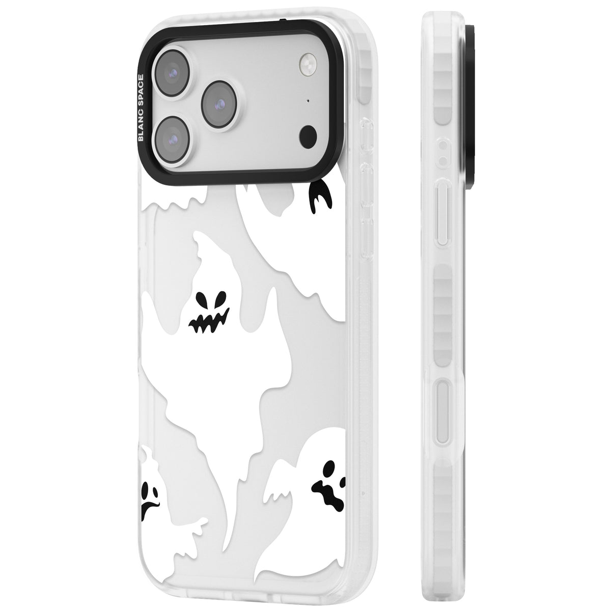 Ghost Pattern iPhone 17 Pro Max Impact Clear Phone Case side