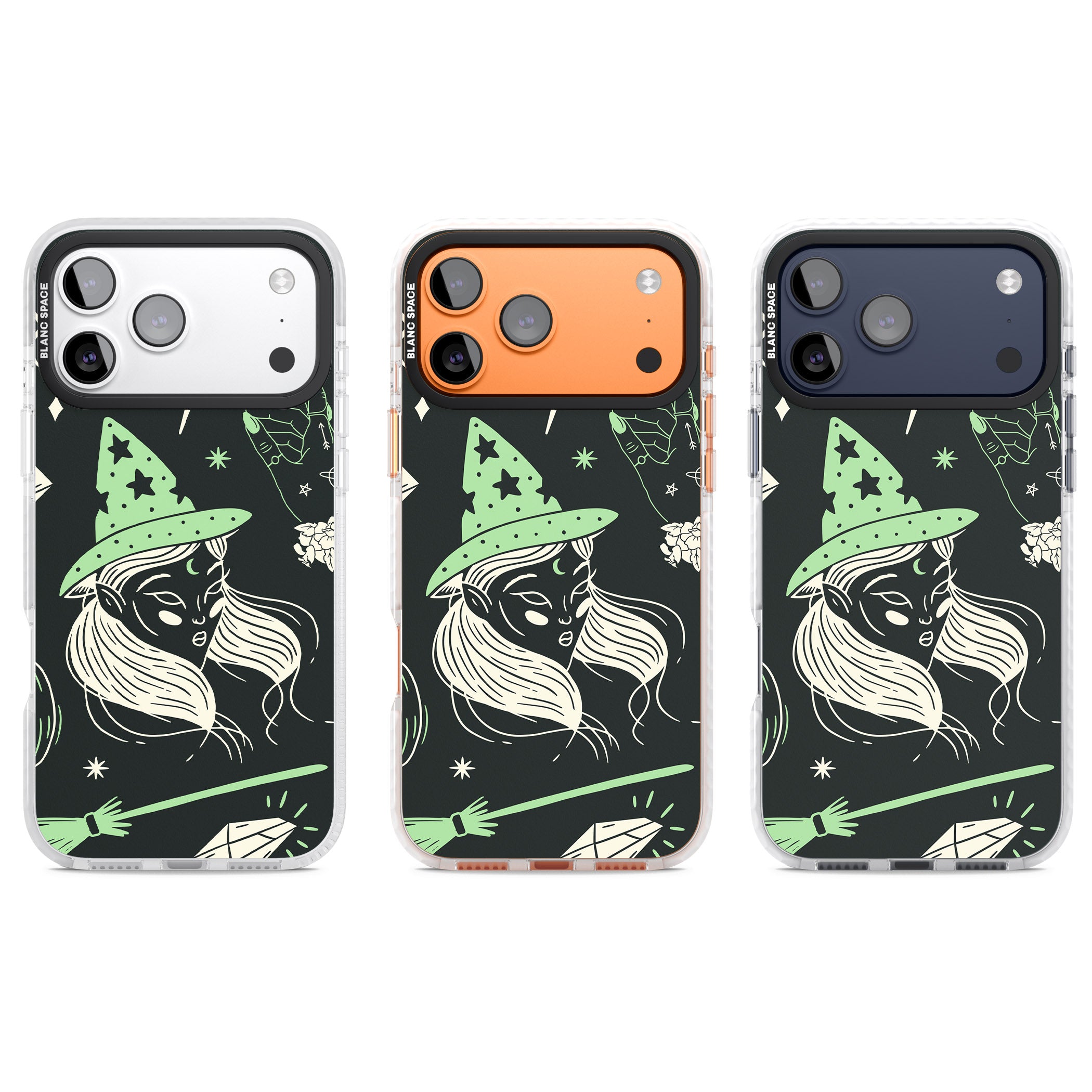 Astrology Witch Pattern iPhone 17 Pro Impact Clear Phone Case APT Impact Protection