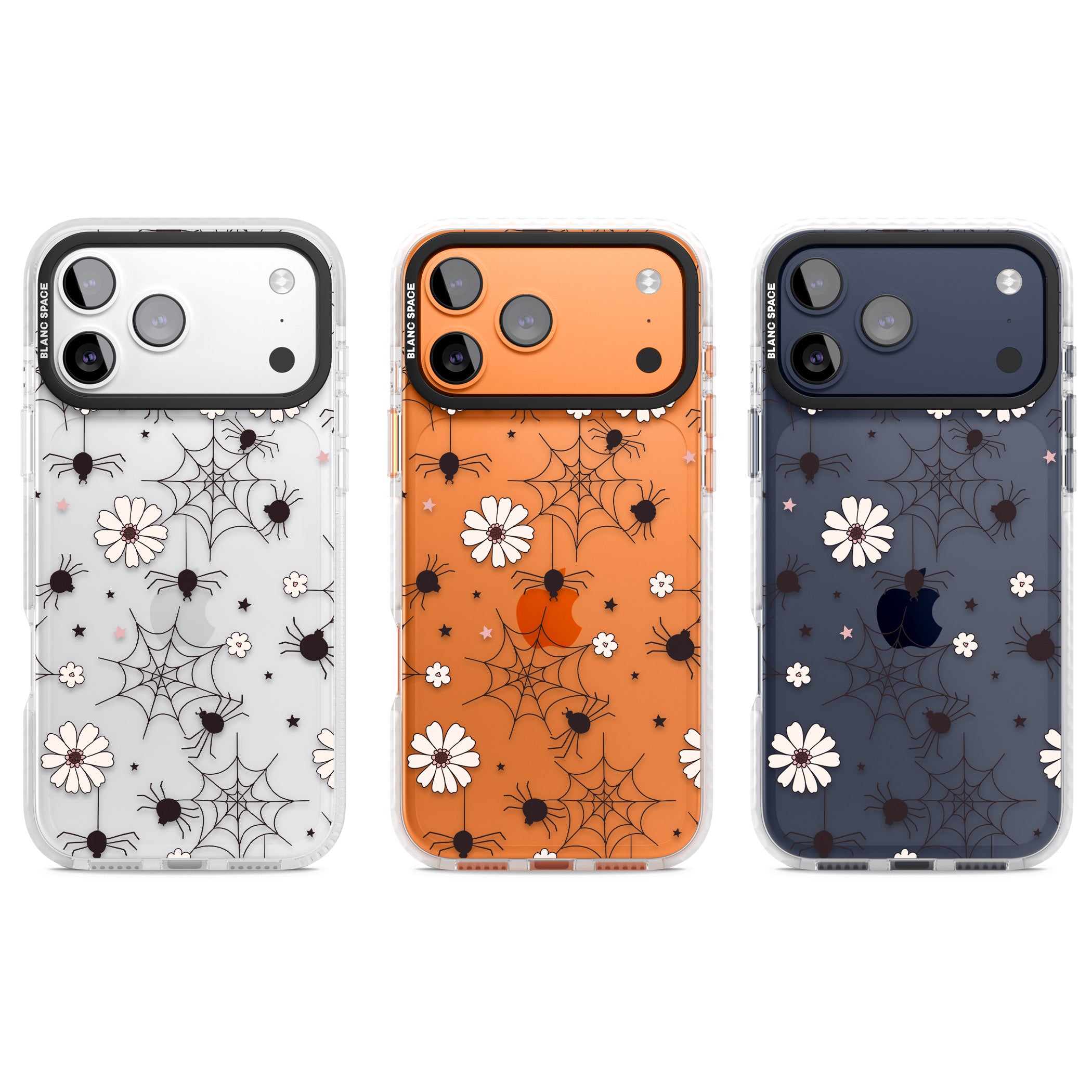 Spiders And Flowers Pattern iPhone 17 Pro Impact Clear Phone Case APT Impact Protection
