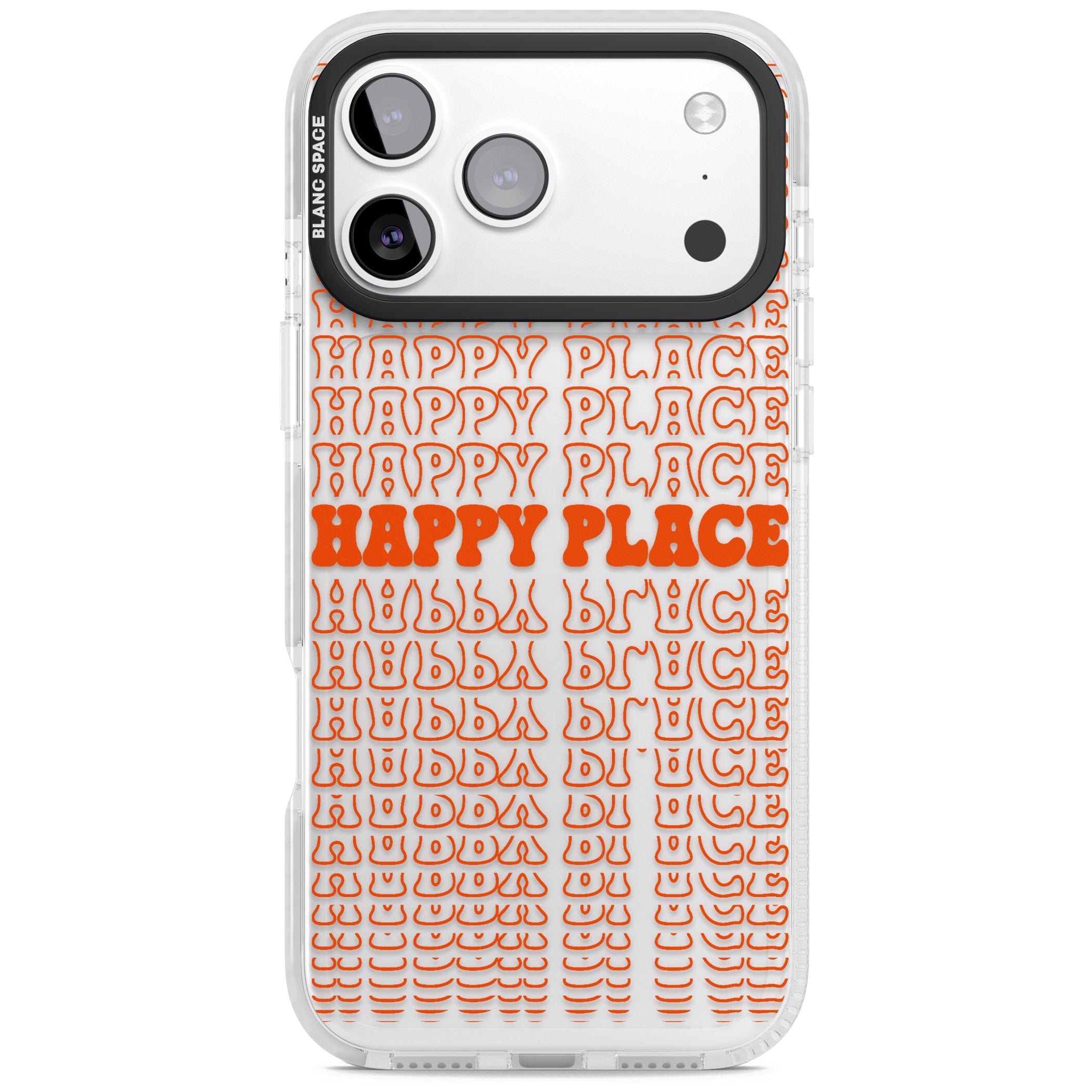 Happy Place (Orange) iPhone 17 Pro Impact Clear Phone Case