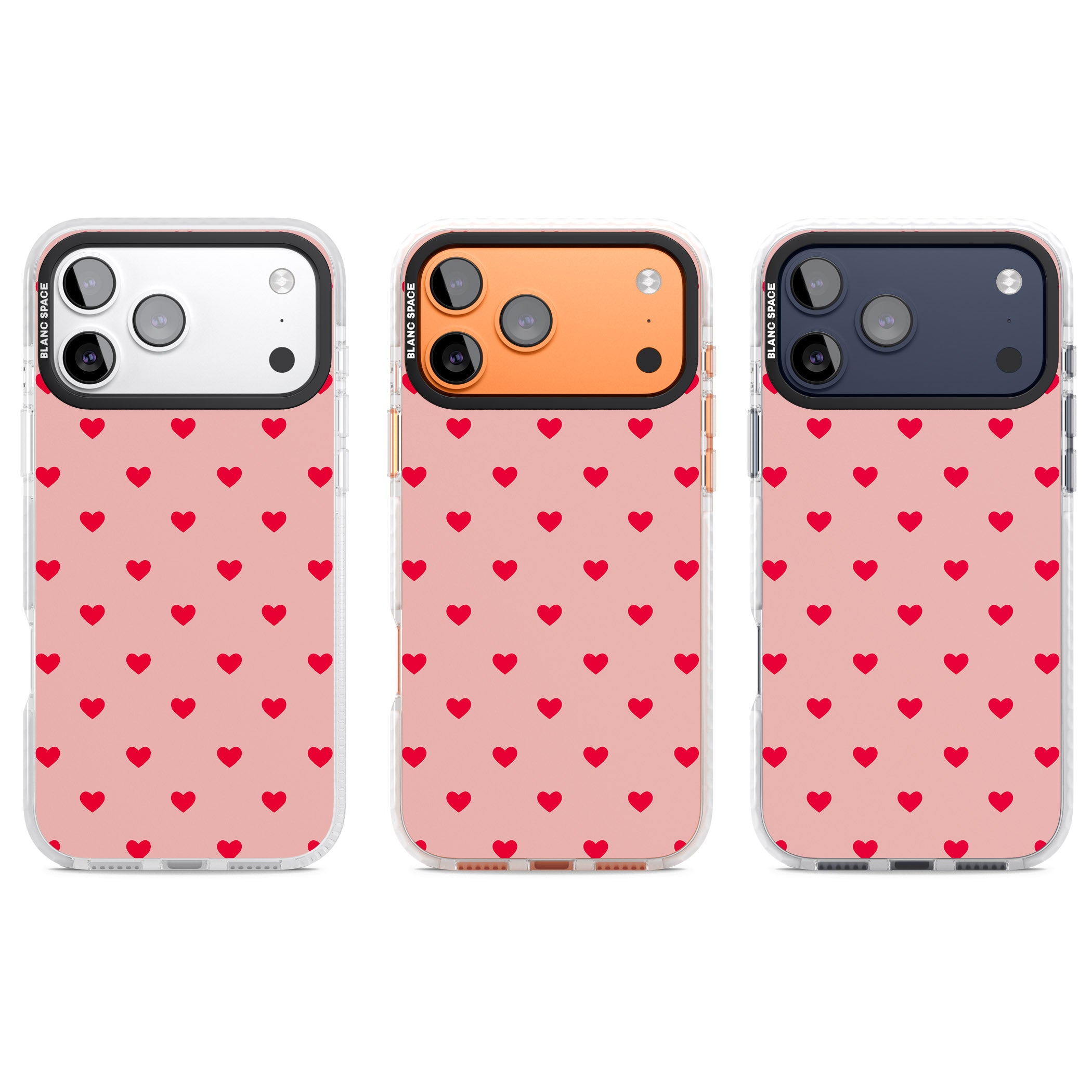 Small Heart Pattern: Red & Pink iPhone 17 Pro Impact Clear Phone Case APT Impact Protection