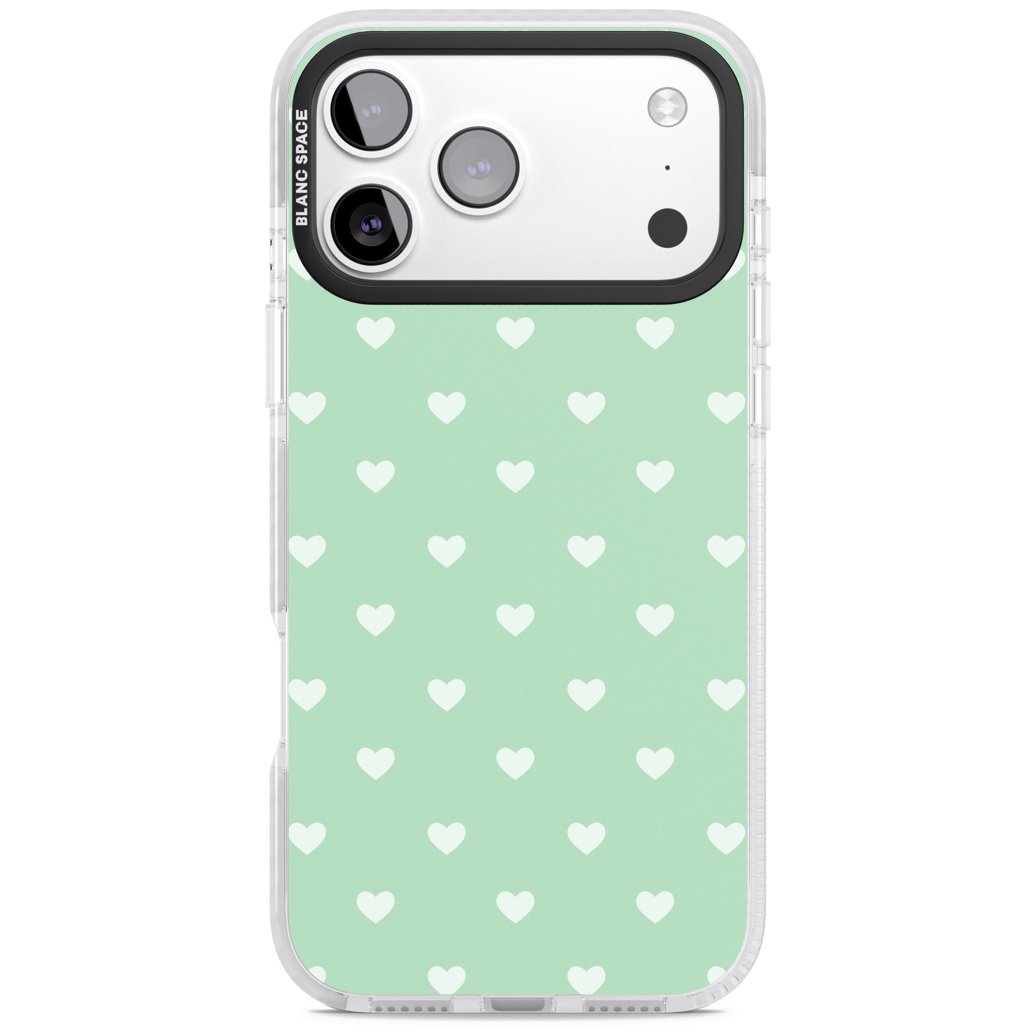 Small Heart Pattern: Green iPhone 17 Pro Impact Clear Phone Case