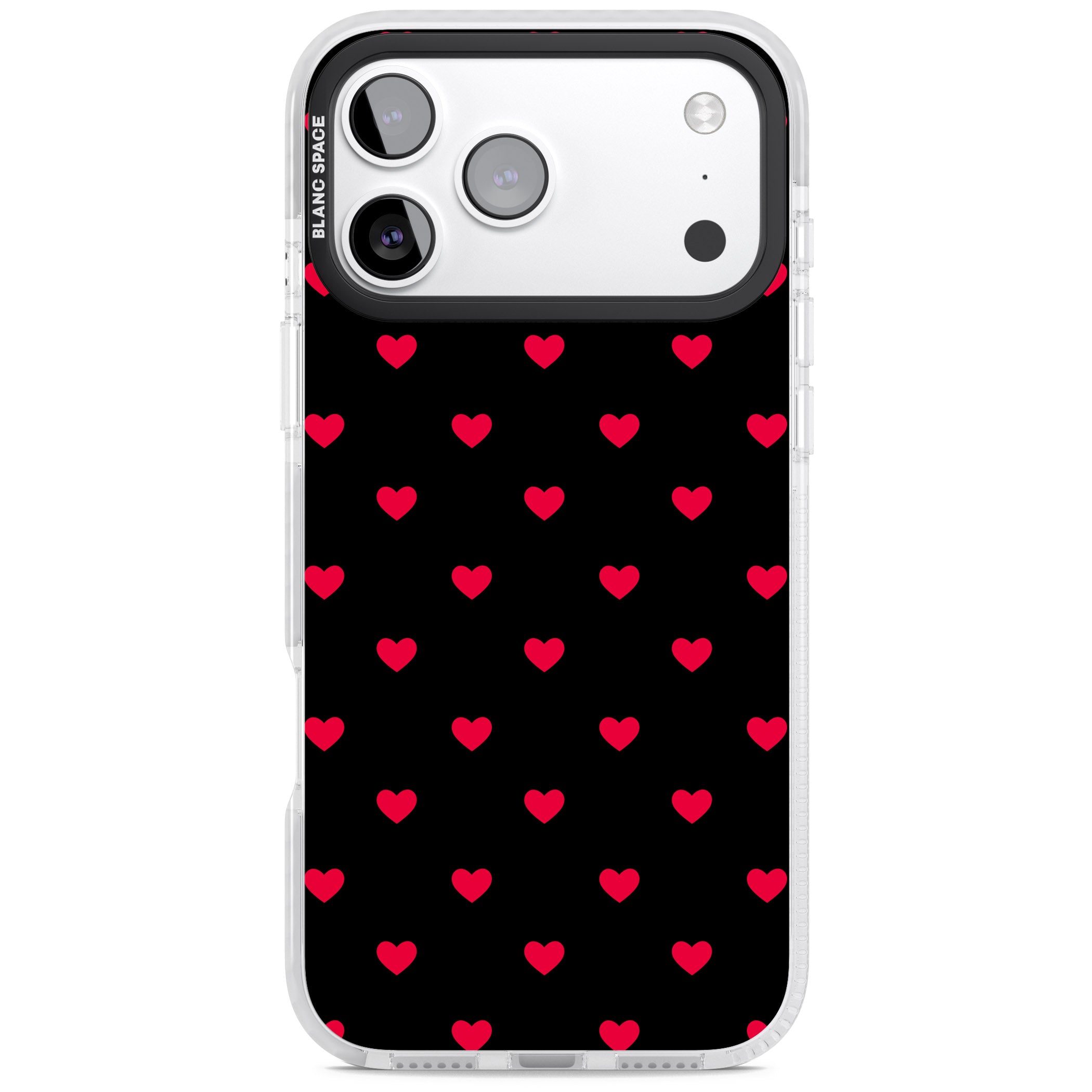 Small Heart Pattern: Red & iPhone 17 Pro Impact Clear Phone Case