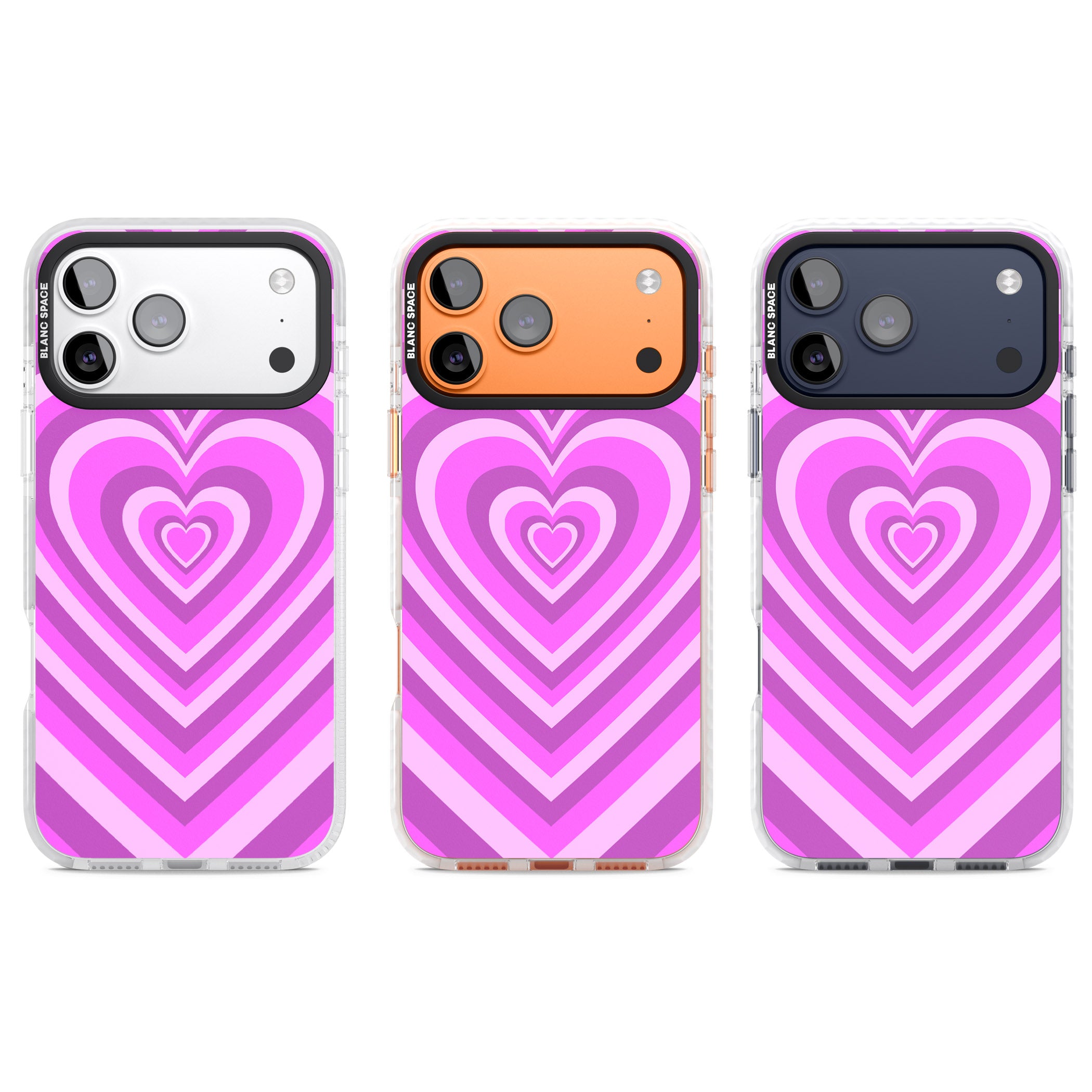 Pink Heart Illusion iPhone 17 Pro Impact Clear Phone Case APT Impact Protection
