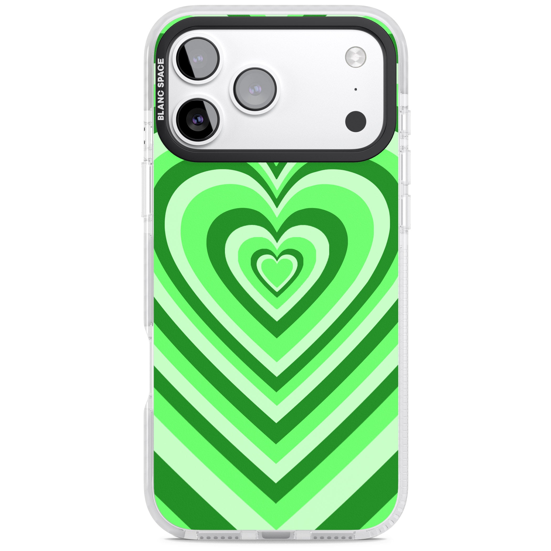 Green Heart Illusion iPhone 17 Pro Impact Clear Phone Case