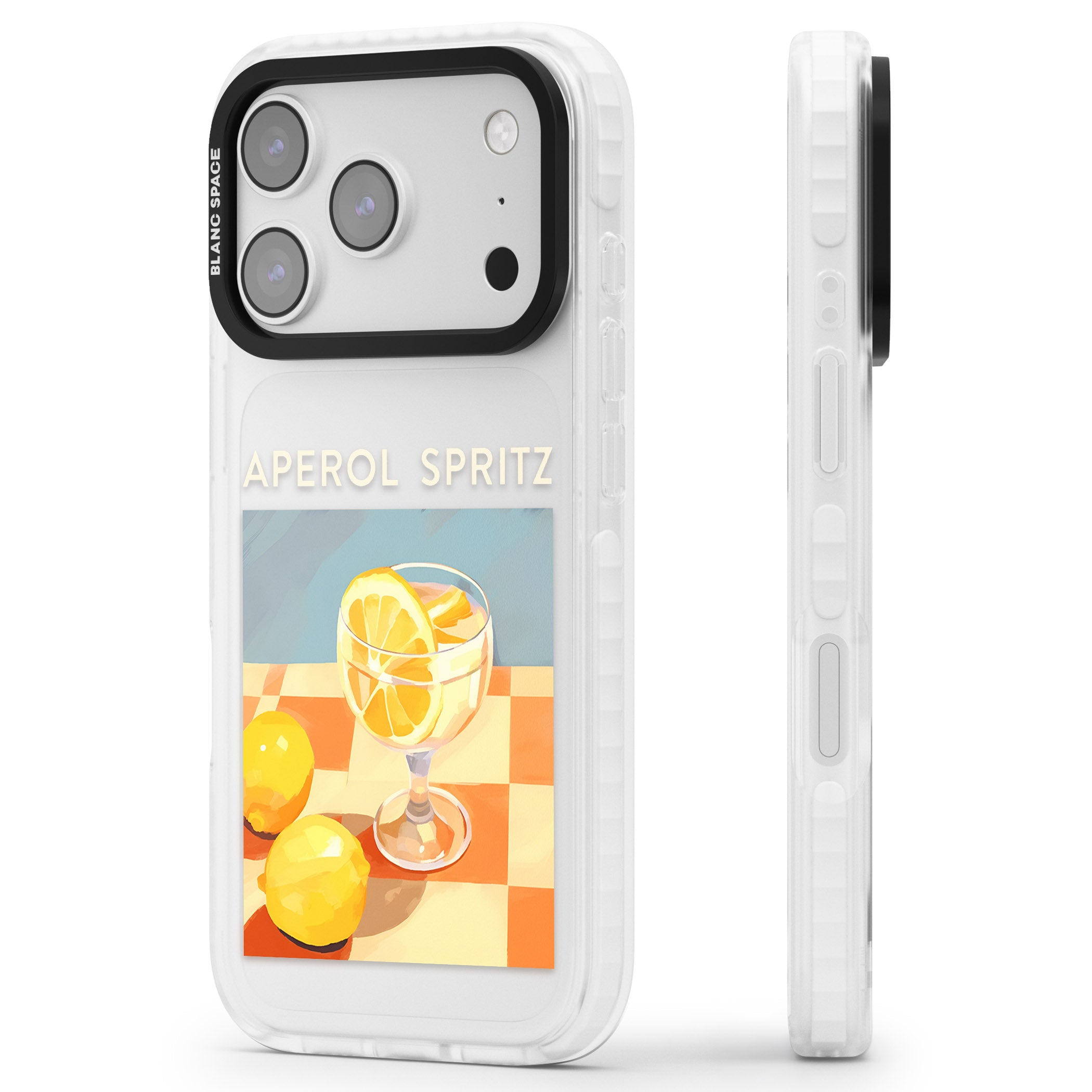 Lemon Spritz iPhone 17 Pro Impact Clear Phone Case Side Profile