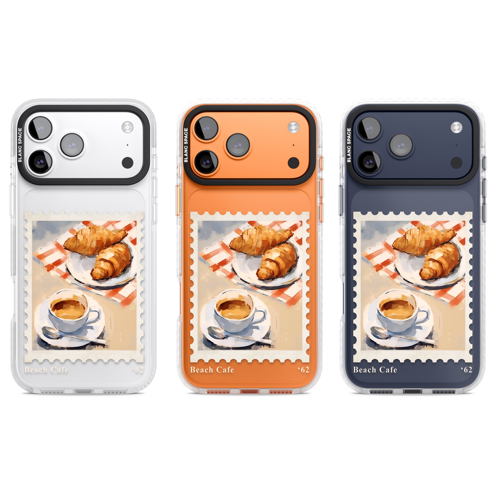 Cafe Stamp iPhone 17 Pro Impact Clear Phone Case APT Impact Protection