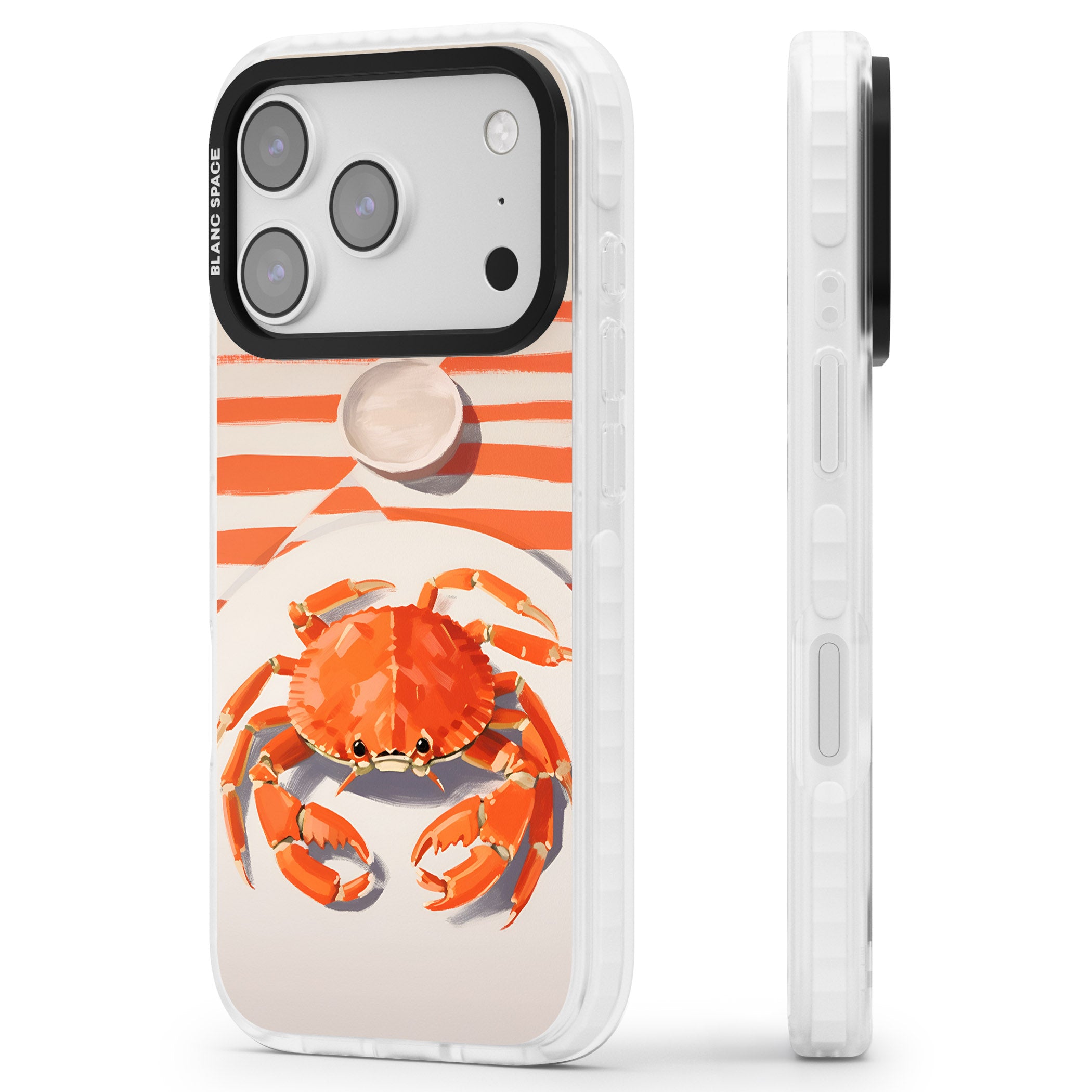 Beach Crab iPhone 17 Pro Impact Clear Phone Case Side Profile