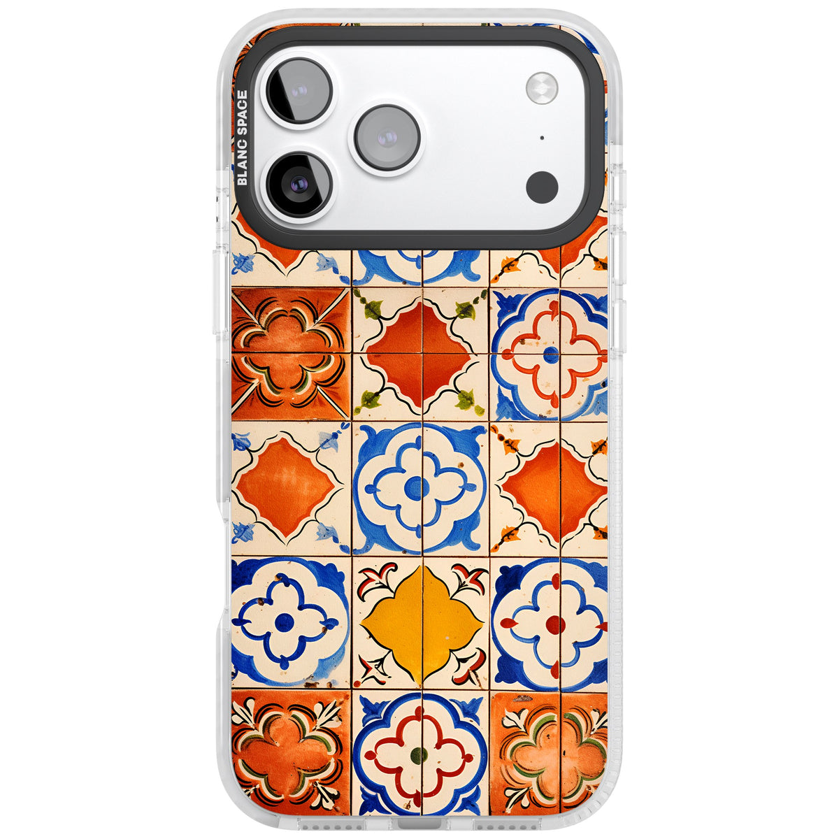Spanish Mosaic iPhone 17 Pro Max Impact Clear Phone Case front