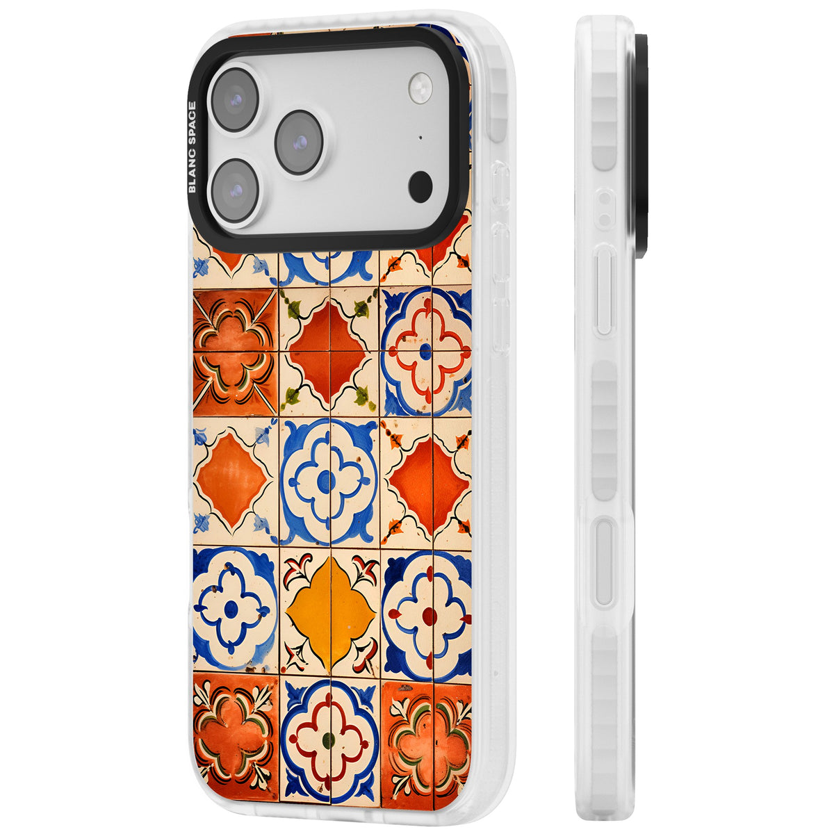 Spanish Mosaic iPhone 17 Pro Max Impact Clear Phone Case side