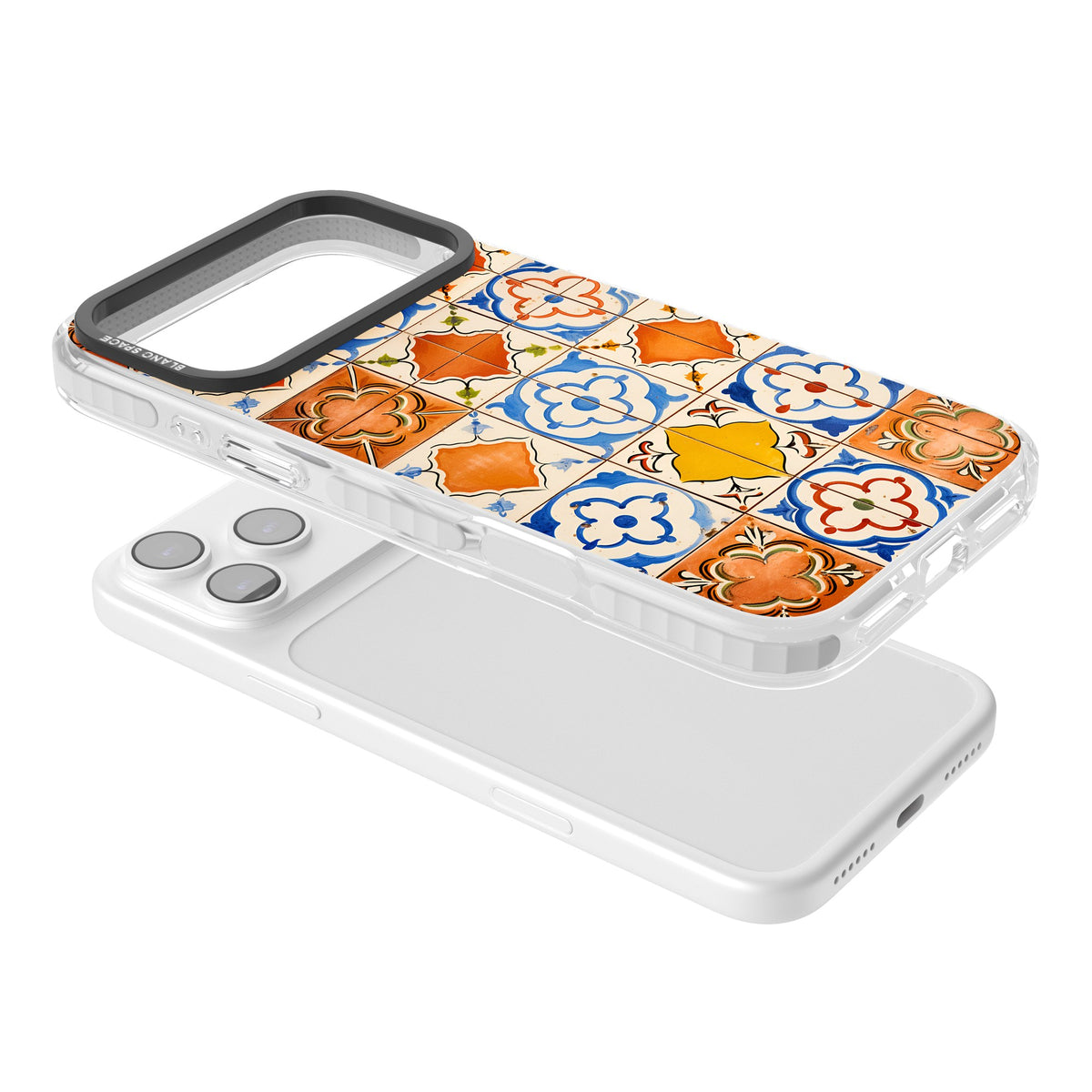 Spanish Mosaic iPhone 17 Pro Max Impact Clear Phone Case angled