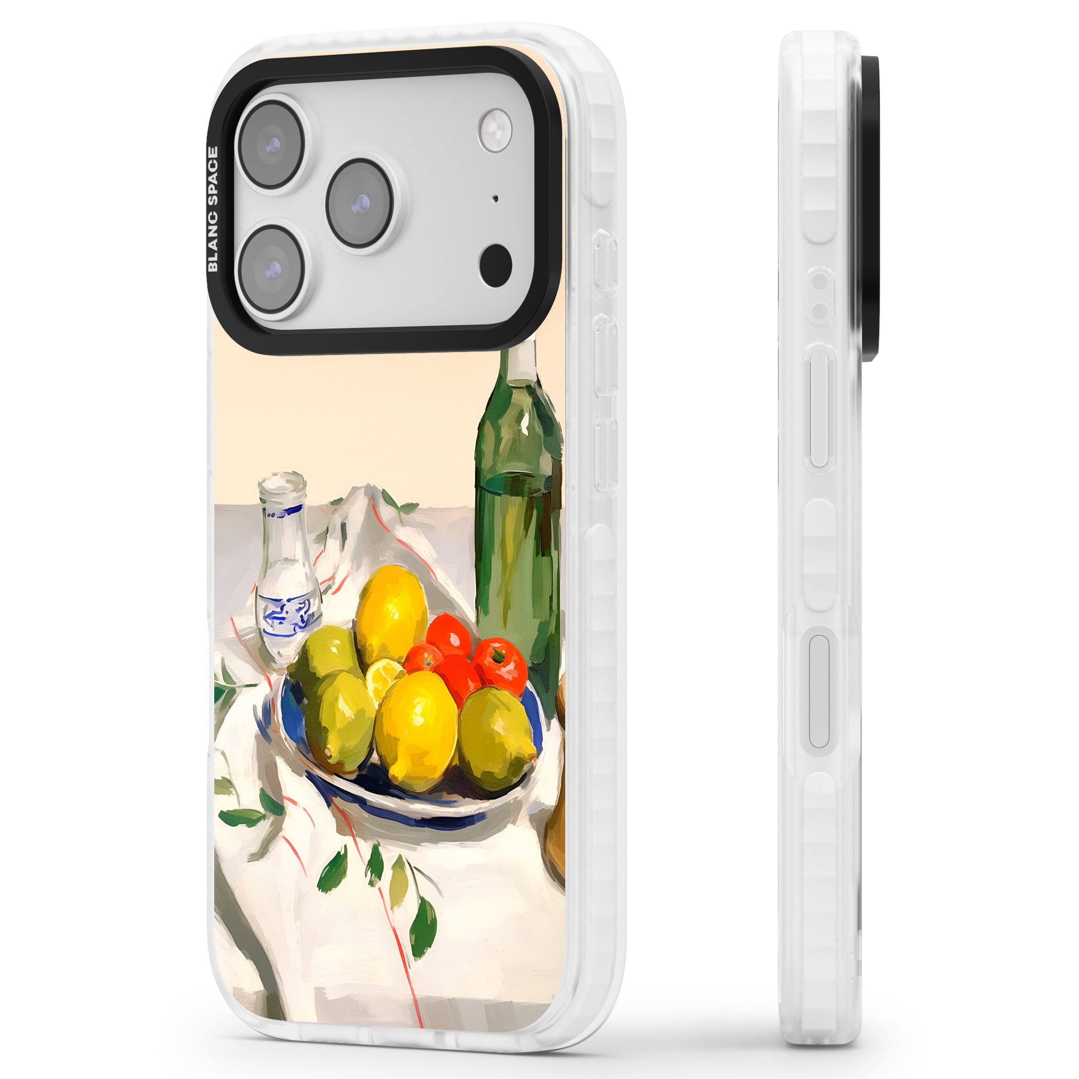 Mediterranean Fruit Salad iPhone 17 Pro Impact Clear Phone Case Side Profile