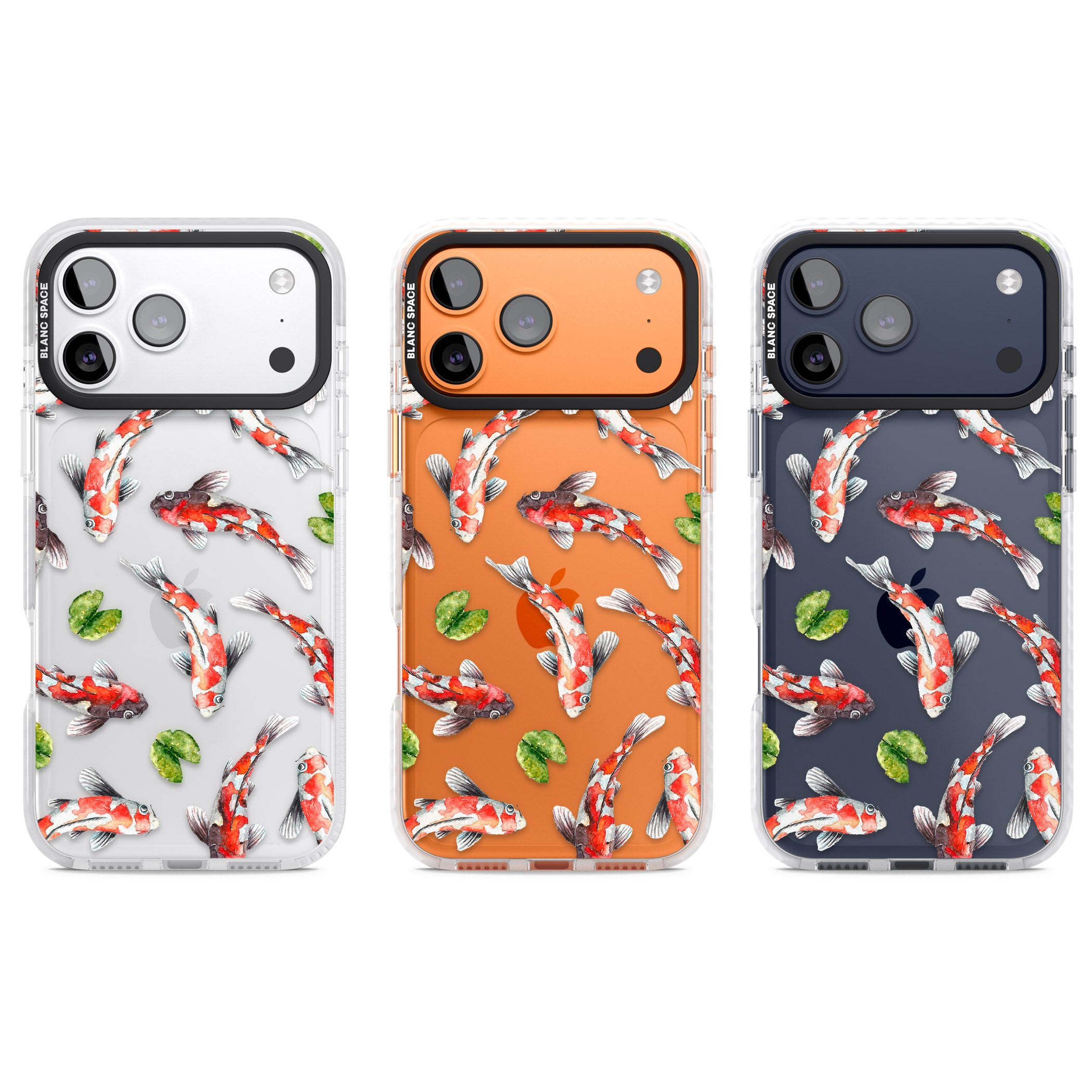 Koi Fish Watercolour iPhone 17 Pro Impact Clear Phone Case APT Impact Protection