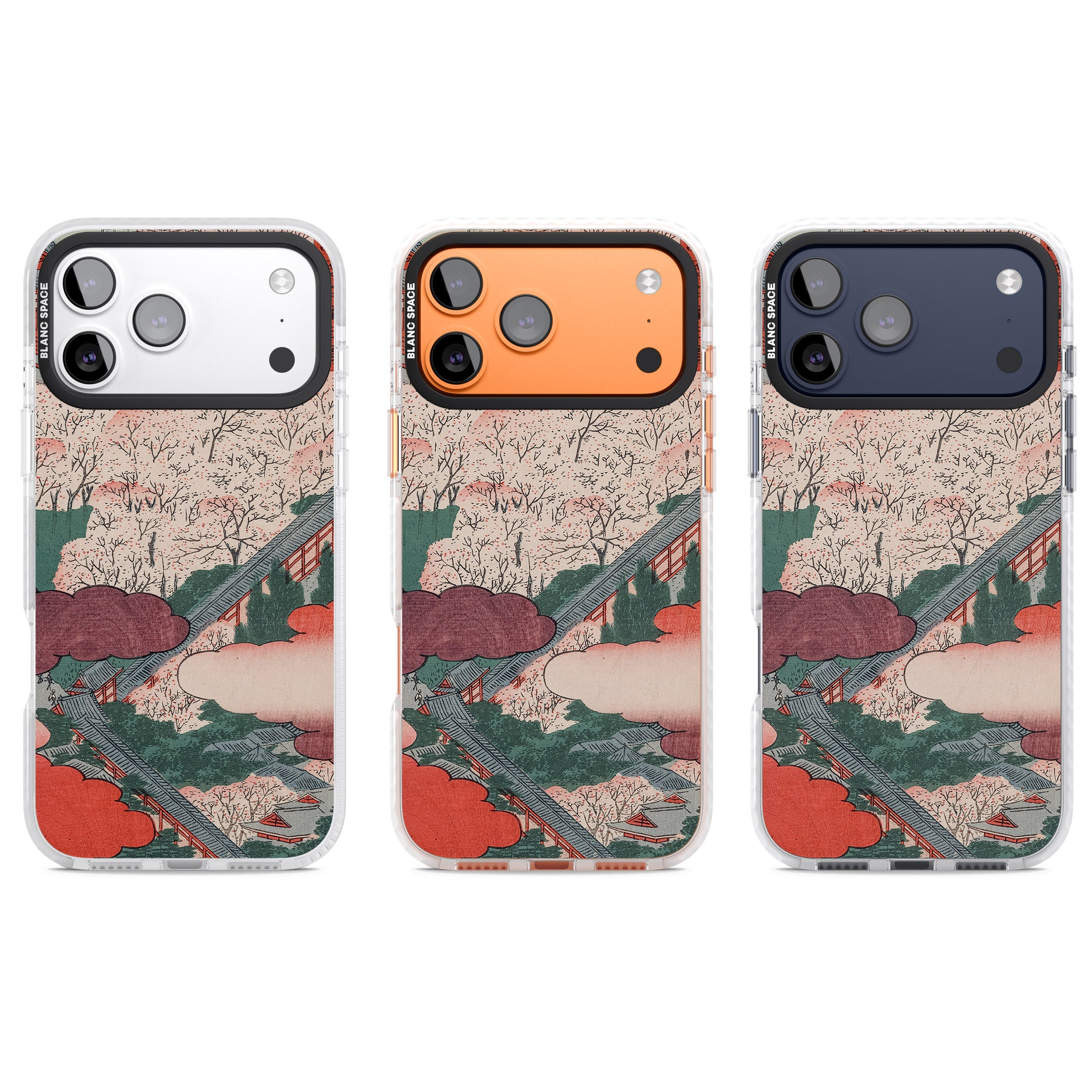 Vintage Japanese Illustrations Japanese City iPhone 17 Pro Impact Clear Phone Case APT Impact Protection