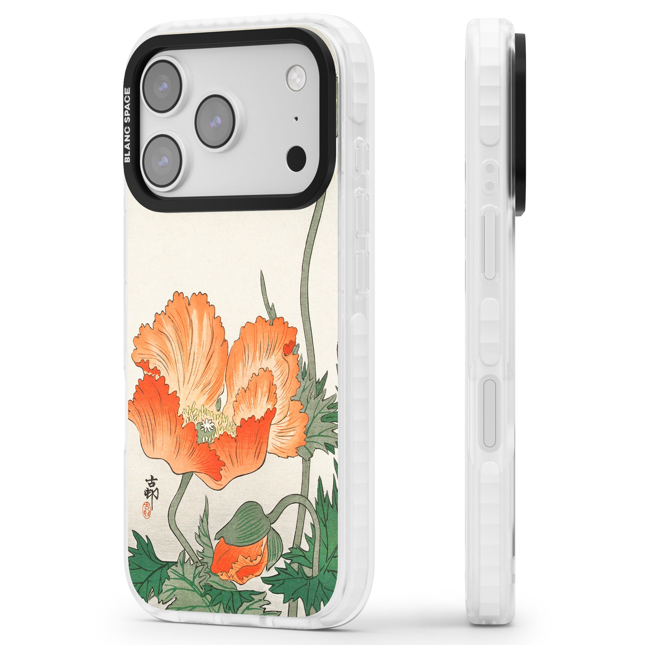 Birds And Plants By Ohara Koson iPhone 17 Pro Impact Clear Phone Case Side Profile