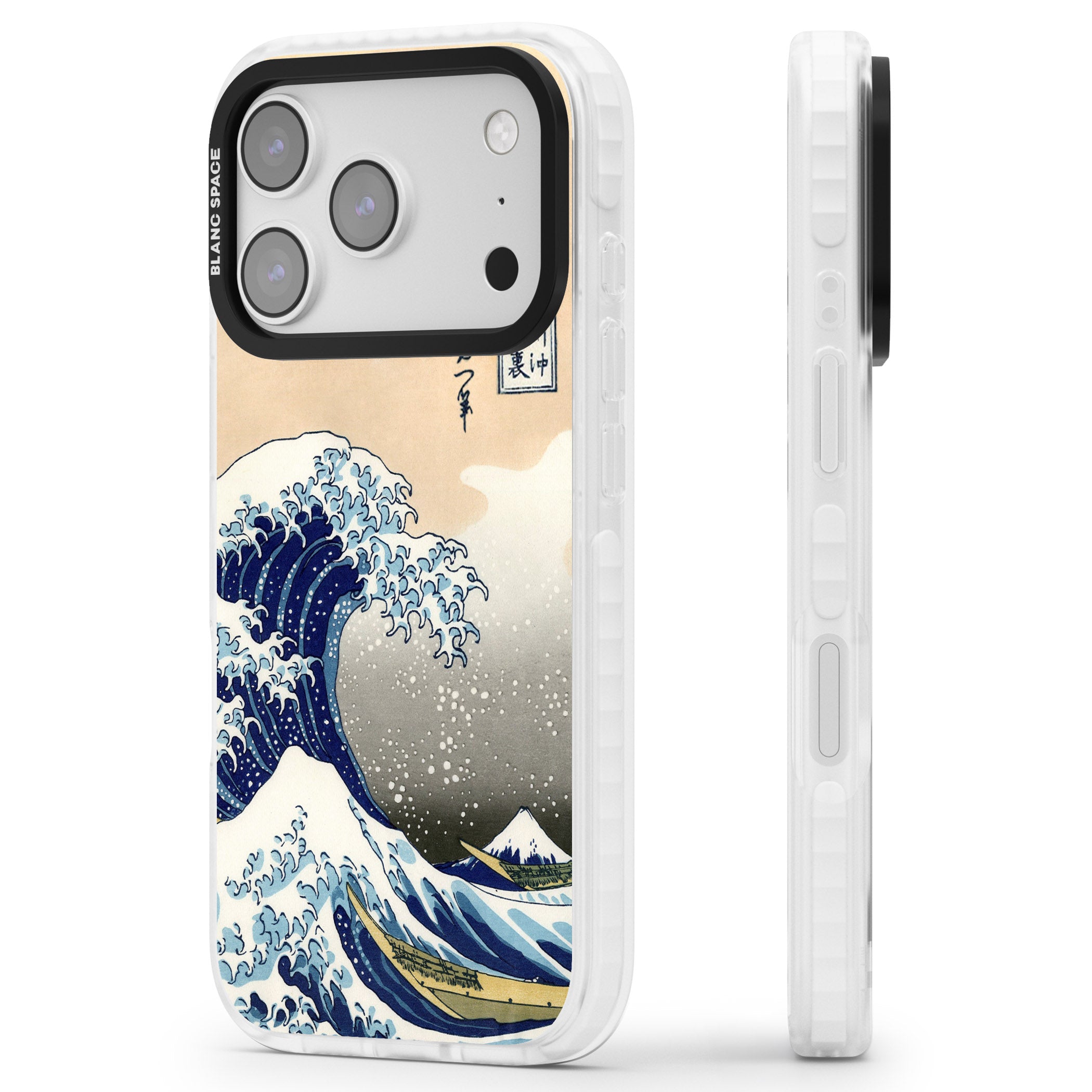 Great Wave iPhone 17 Pro Impact Clear Phone Case Side Profile