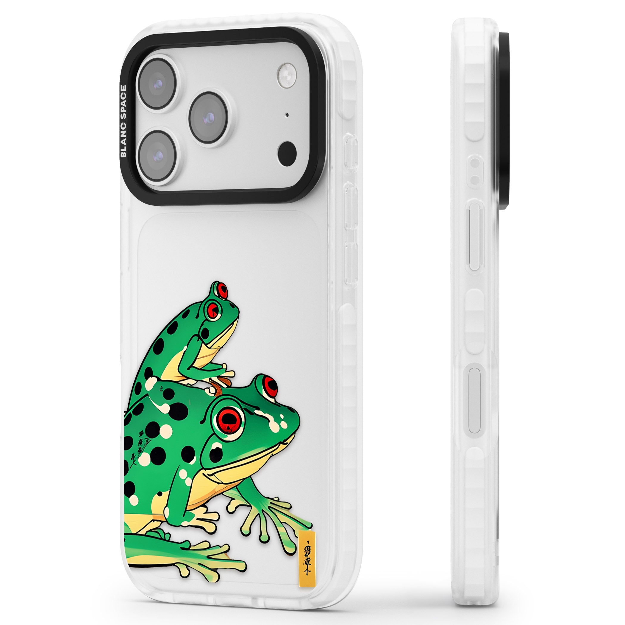 Matsumoto Hoji Frog Green iPhone 17 Pro Impact Clear Phone Case Side Profile