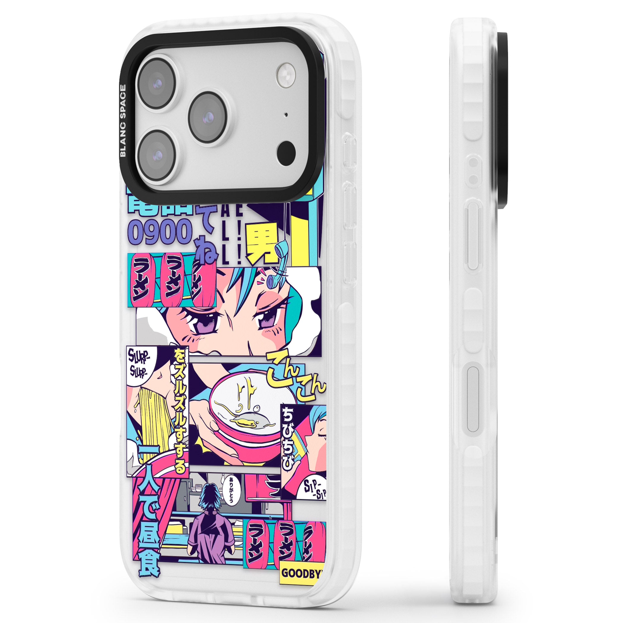 Vibrant Anime Comic iPhone 17 Pro Impact Clear Phone Case Side Profile