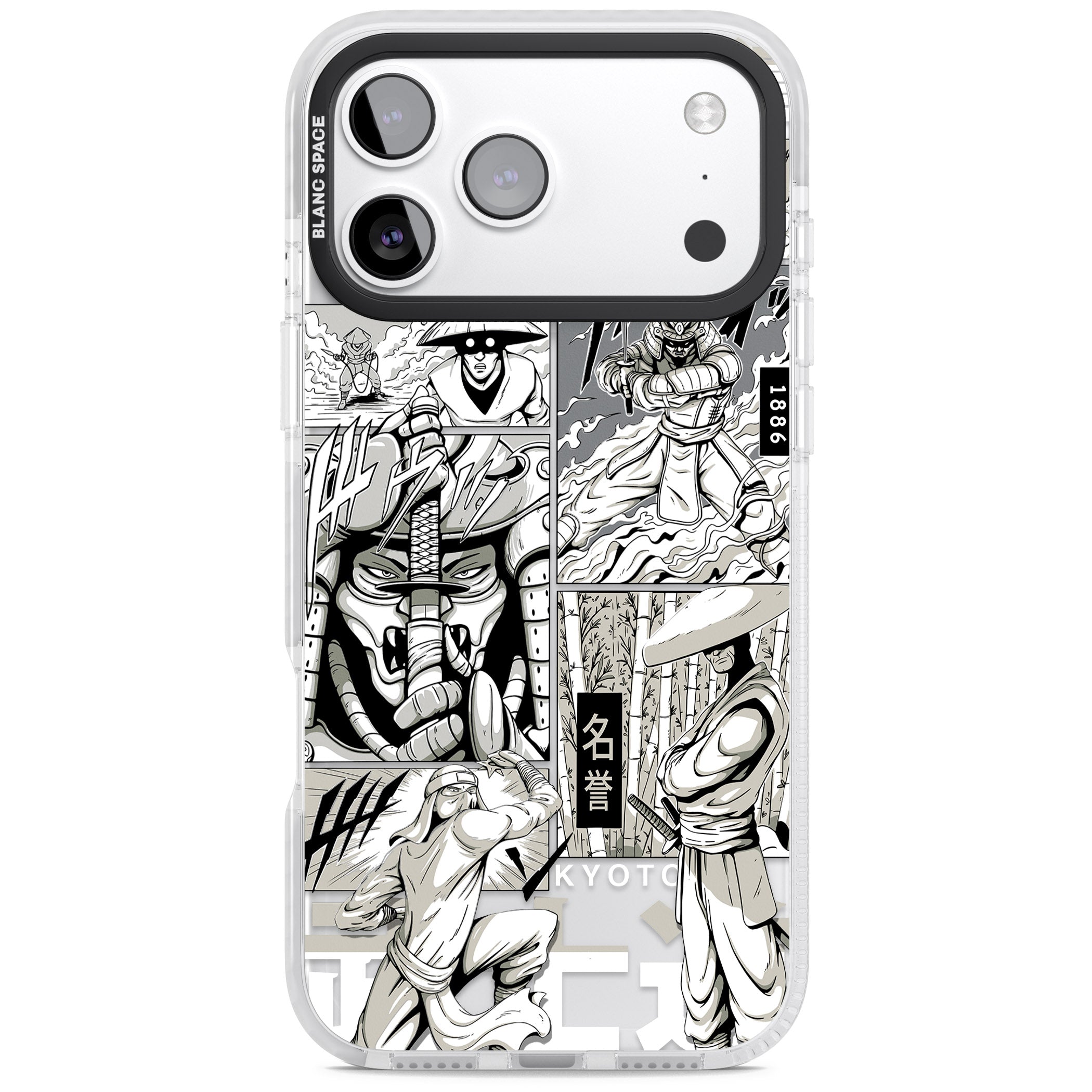 Greyscale Anime Comic iPhone 17 Pro Impact Clear Phone Case