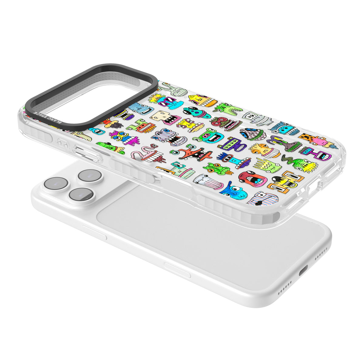 Monster Mash iPhone 17 Pro Max Impact Clear Phone Case angled
