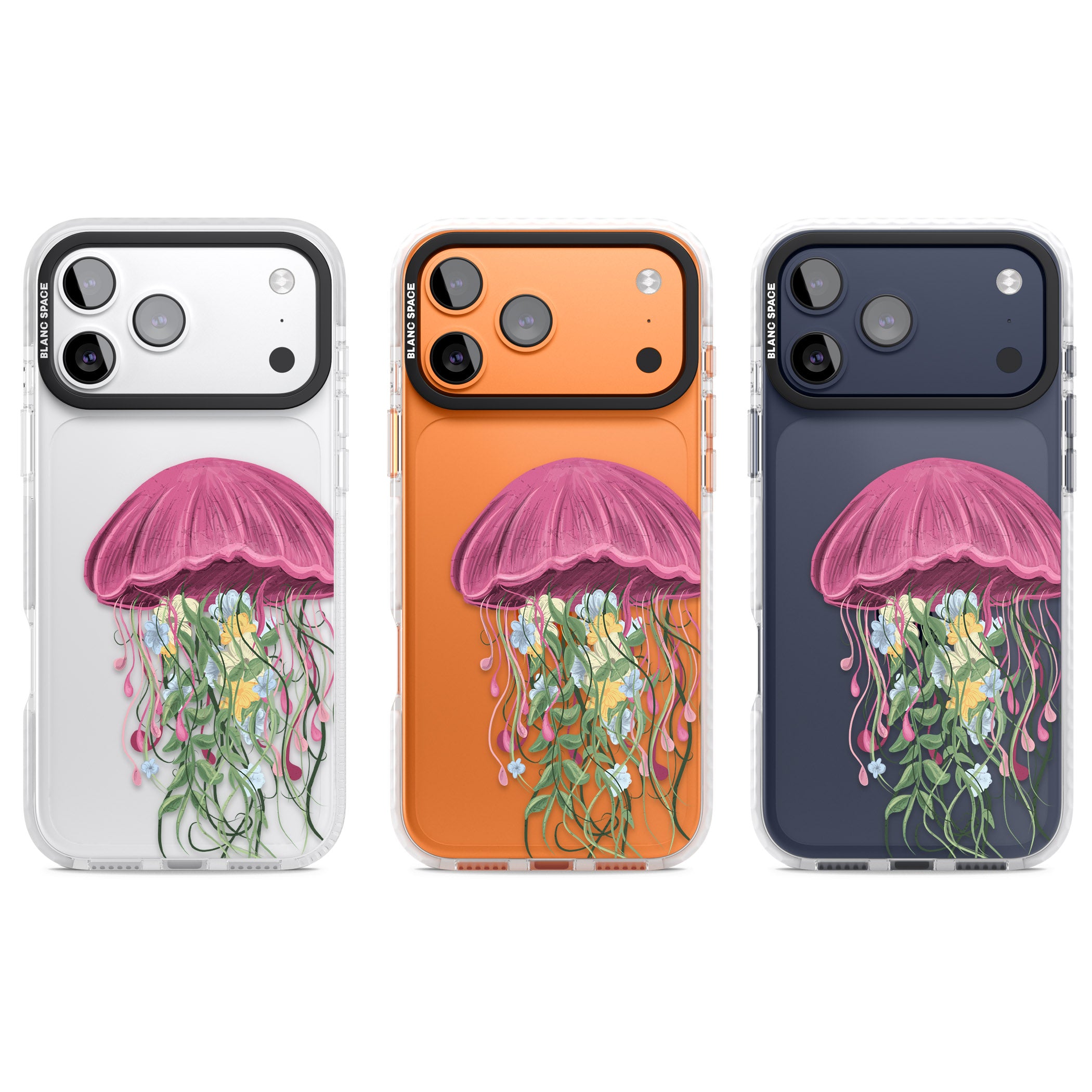 Botanical Jellyfish iPhone 17 Pro Impact Clear Phone Case APT Impact Protection