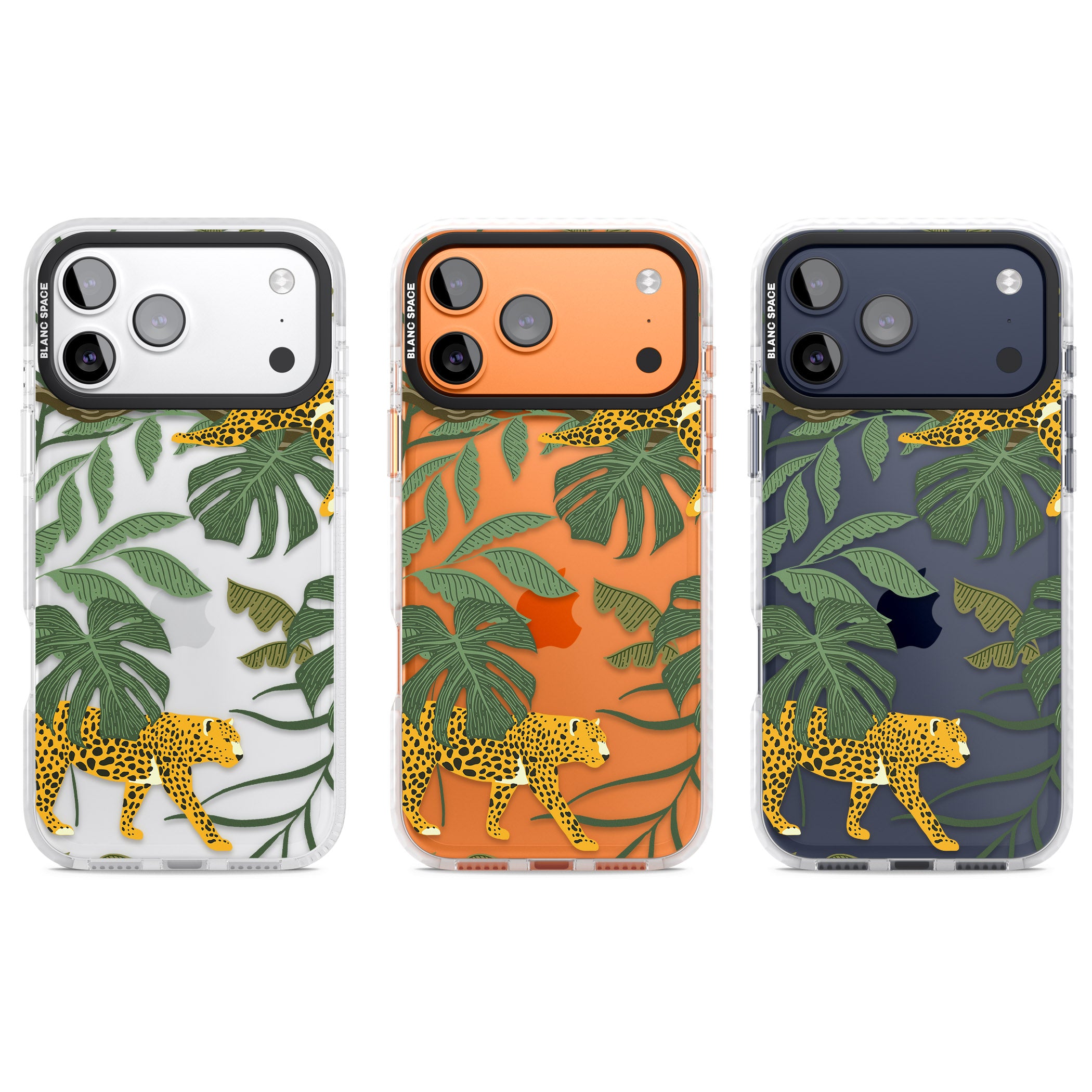 Jungle Cat Pattern iPhone 17 Pro Impact Clear Phone Case APT Impact Protection