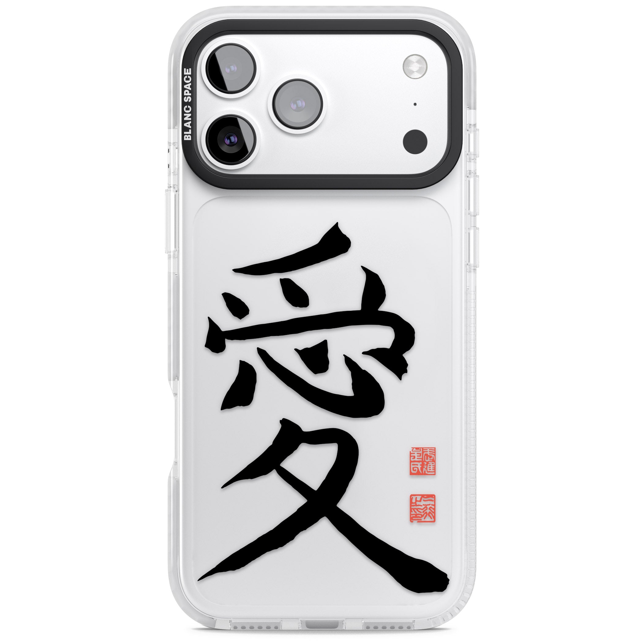 Japanese Kanji Love iPhone 17 Pro Impact Clear Phone Case