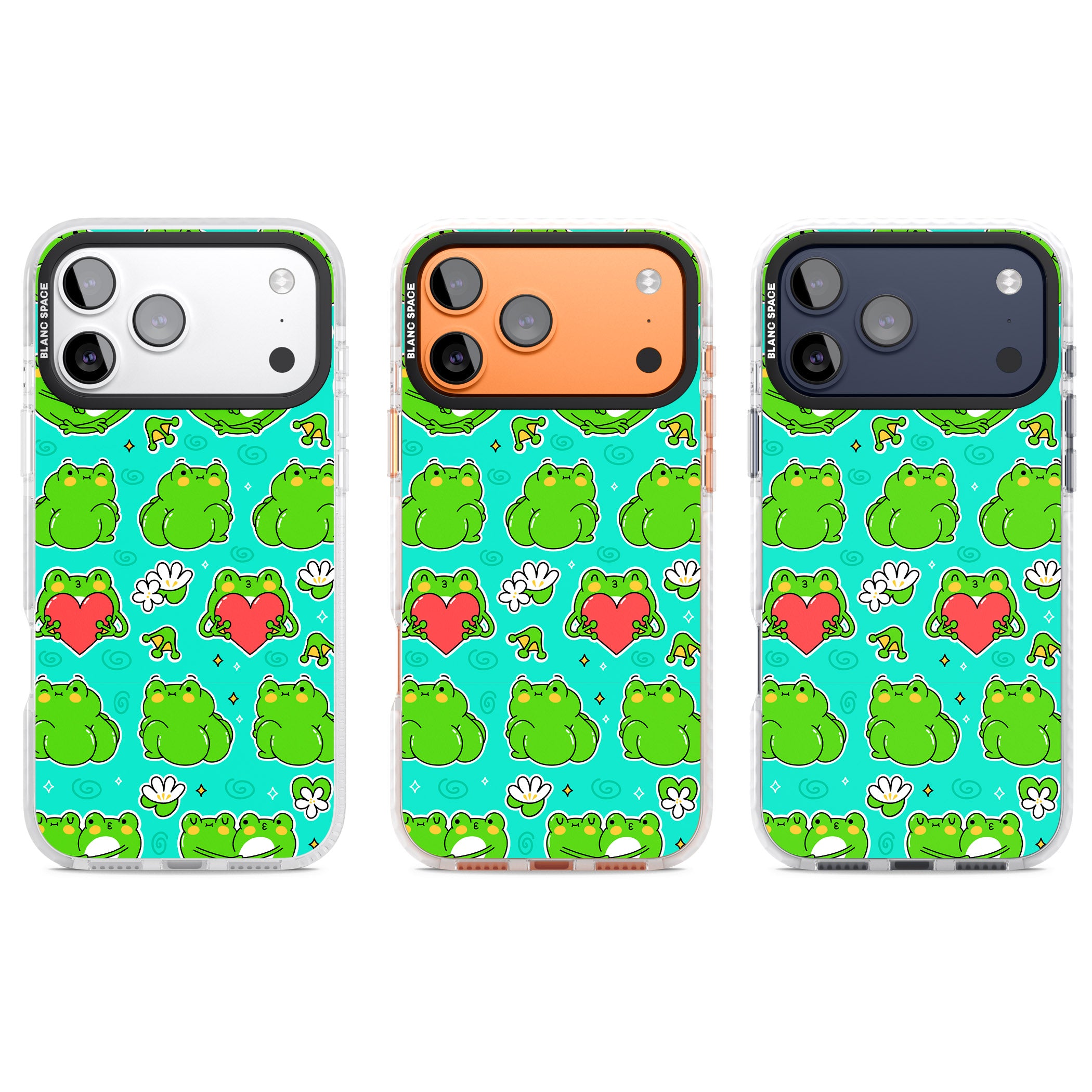 Frog Booty Kawaii Pattern iPhone 17 Pro Impact Clear Phone Case APT Impact Protection