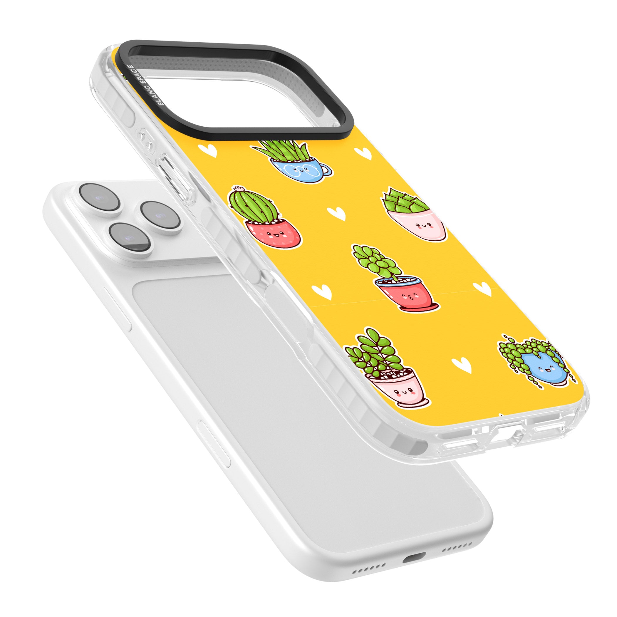 Plant Faces Kawaii Pattern iPhone 17 Pro Impact Clear Phone Case Colours