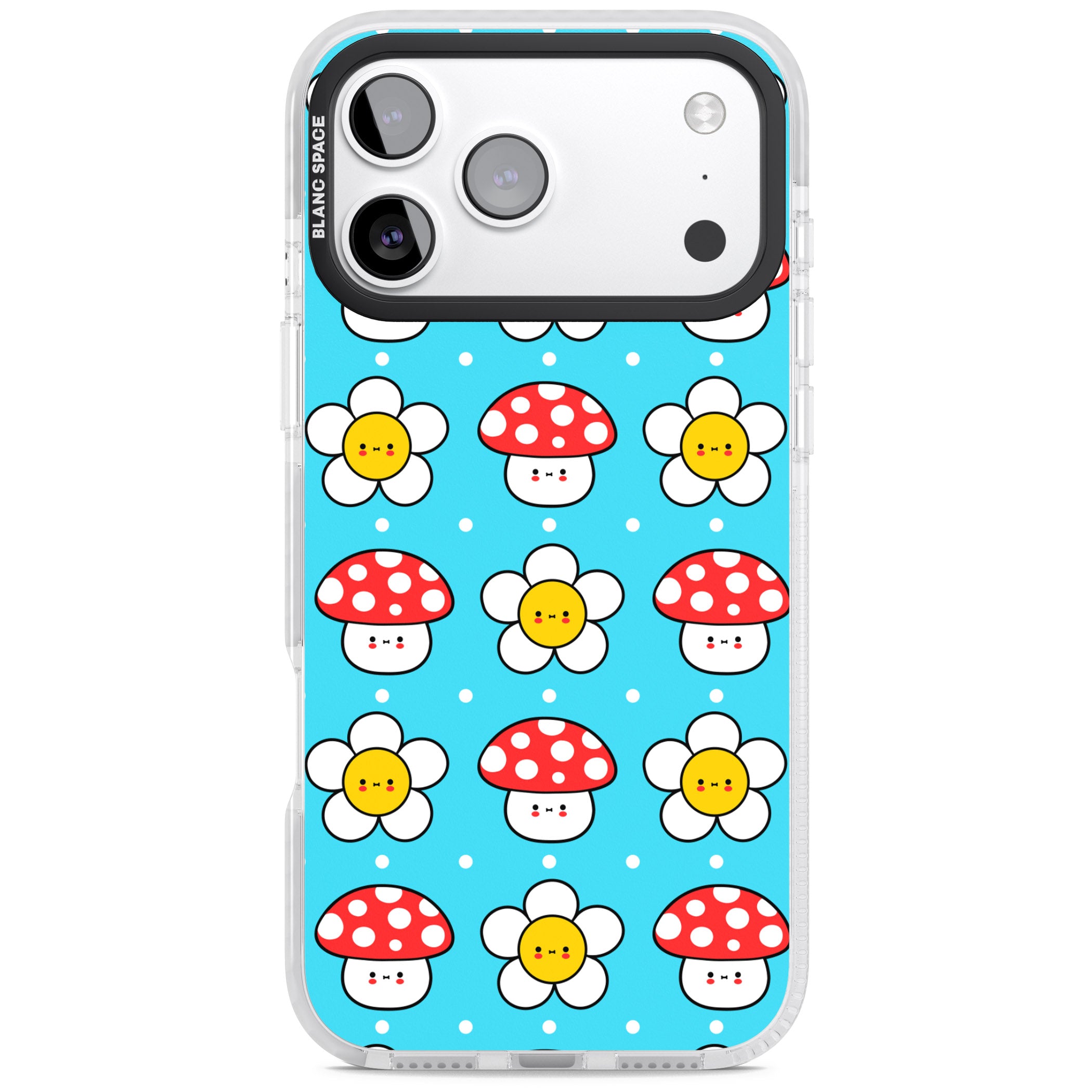 Shroom Bunnies Kawaii Pattern iPhone 17 Pro Impact Clear Phone Case