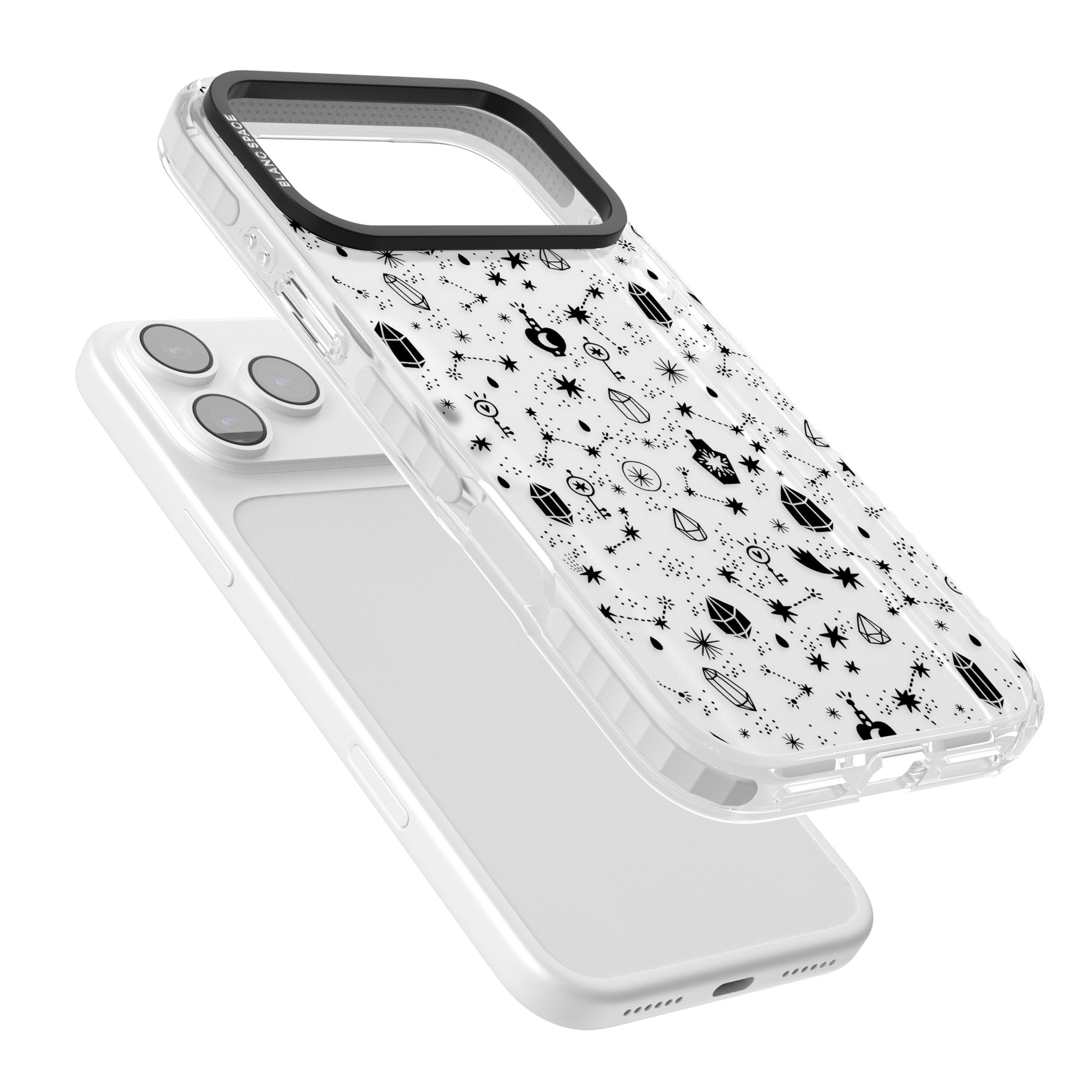 Black Cosmic Crystal iPhone 17 Pro Impact Clear Phone Case Colours