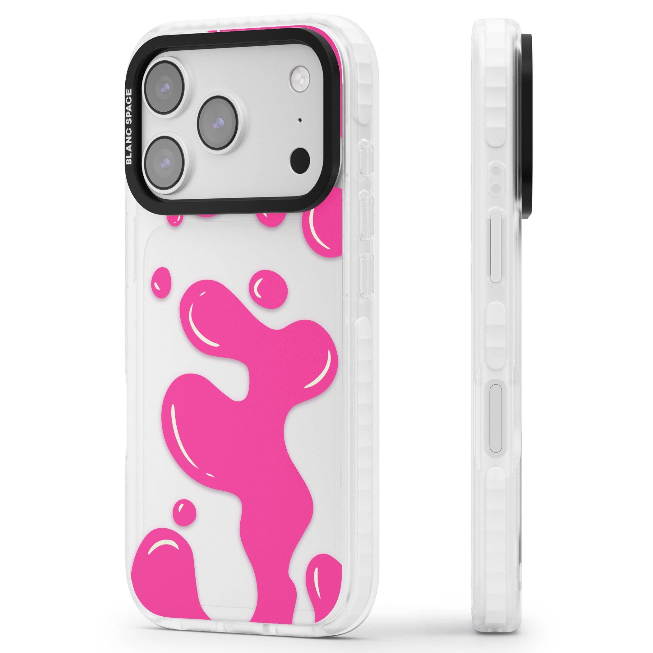 Pink Lava Lamp iPhone 17 Pro Impact Clear Phone Case Side Profile