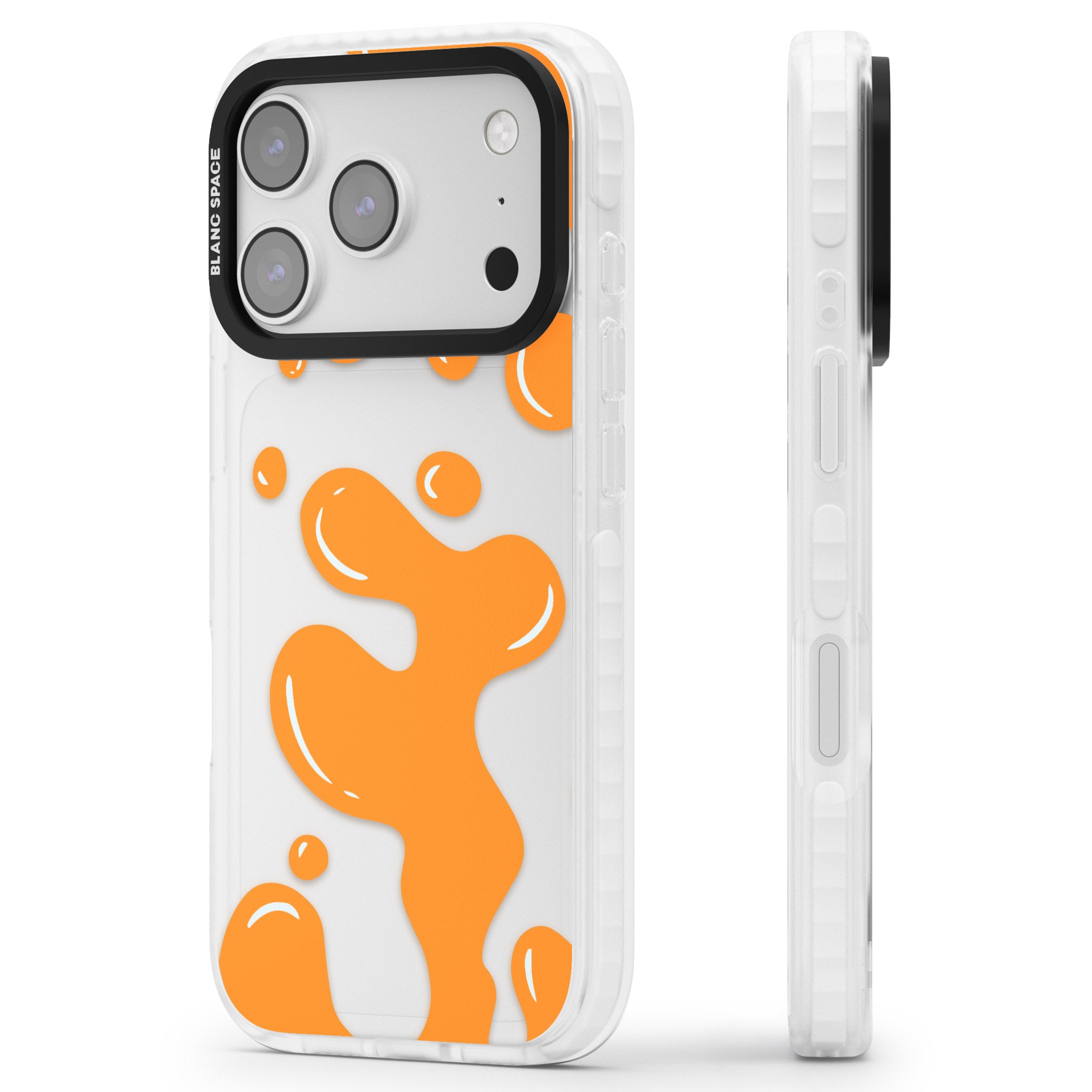 Orange Lava Lamp iPhone 17 Pro Impact Clear Phone Case Side Profile