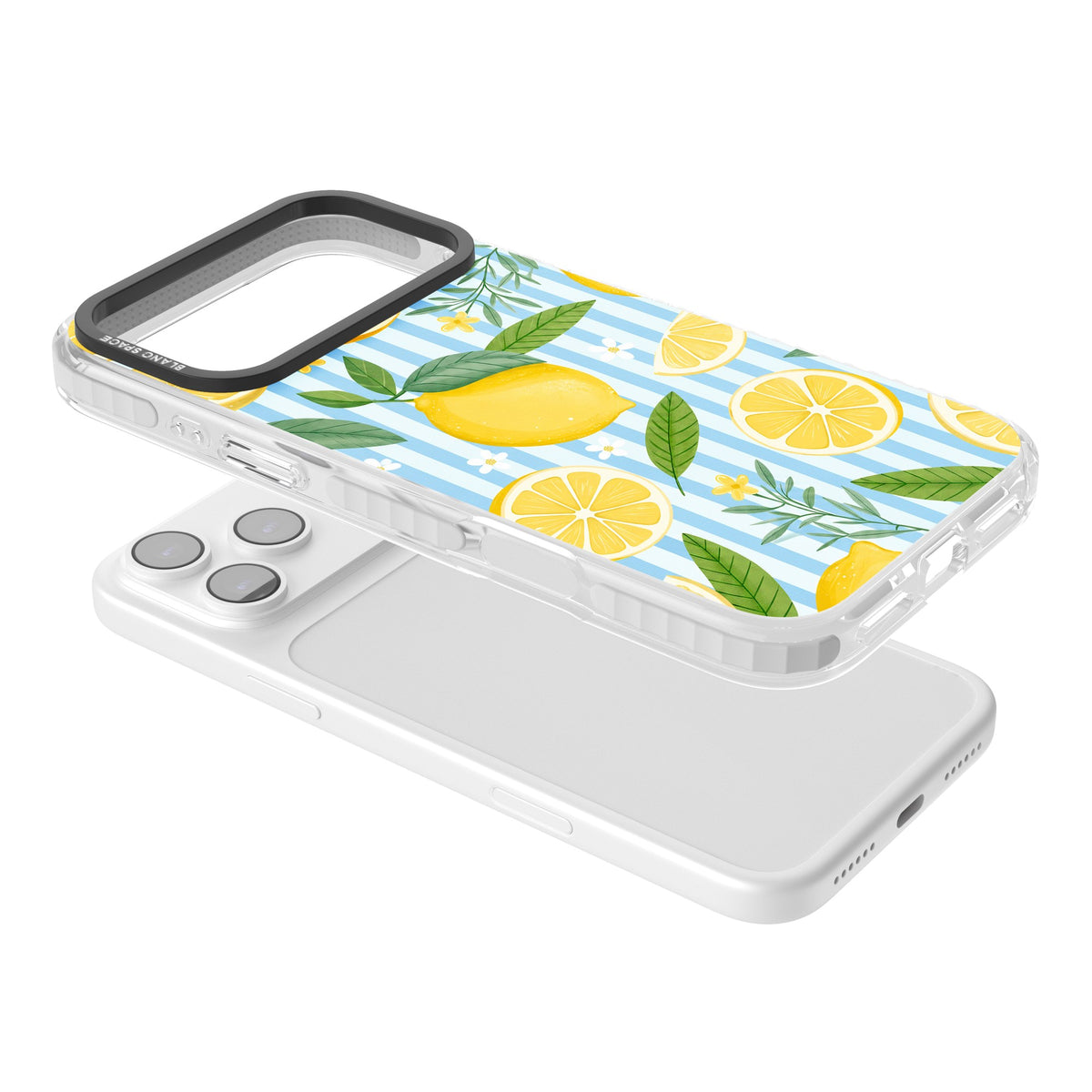 Capri Citrus Stripe iPhone 17 Pro Max Impact Clear Phone Case angled