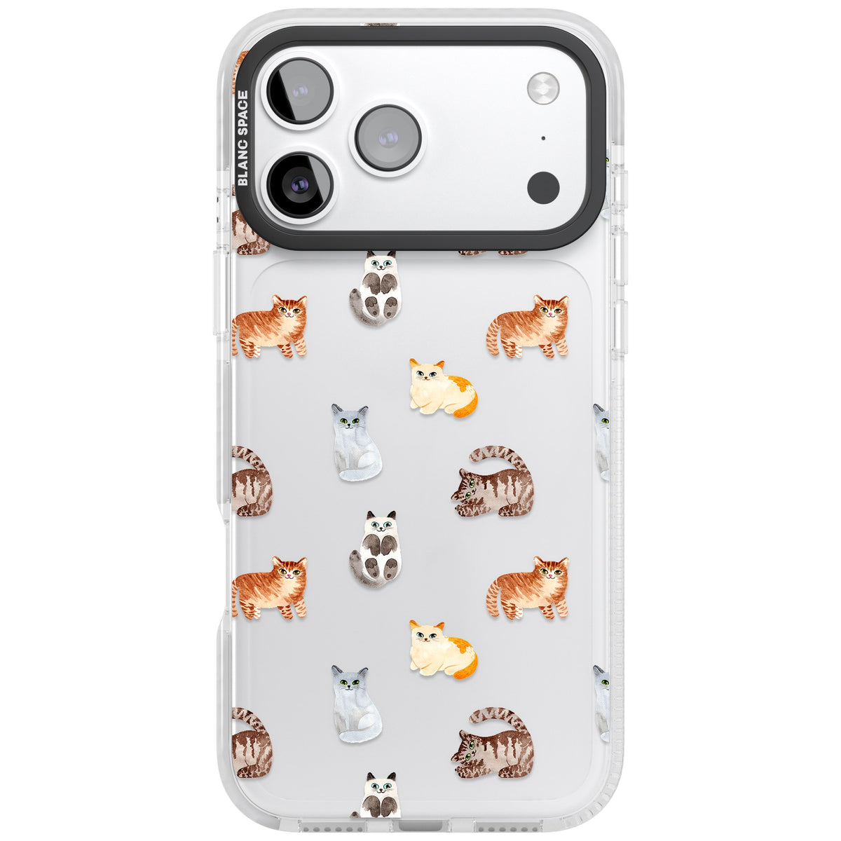 Cute Cat Pattern Classic iPhone 17 Pro Max Impact Clear Phone Case front