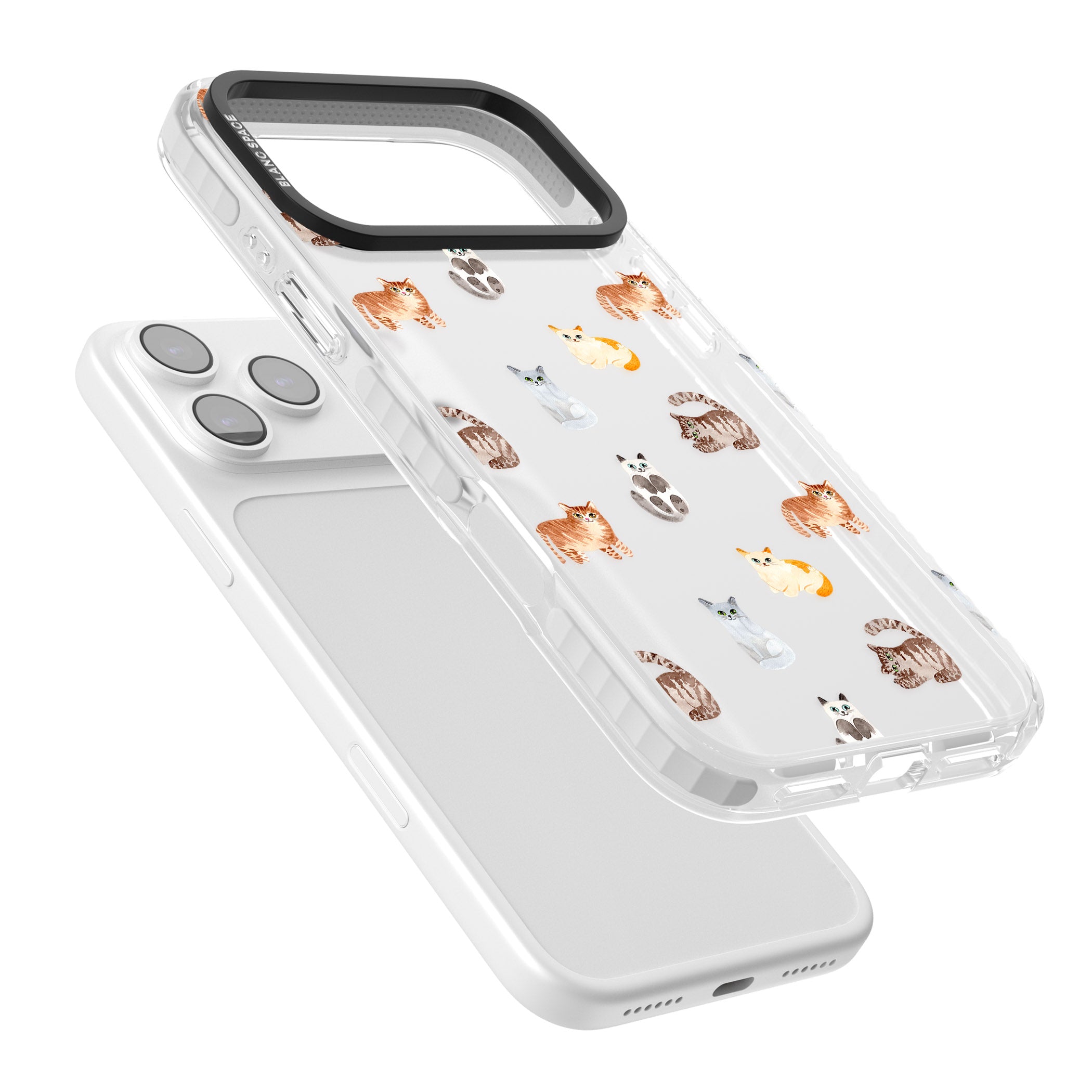 Cute Cat Pattern Classic iPhone 17 Pro Impact Clear Phone Case Colours