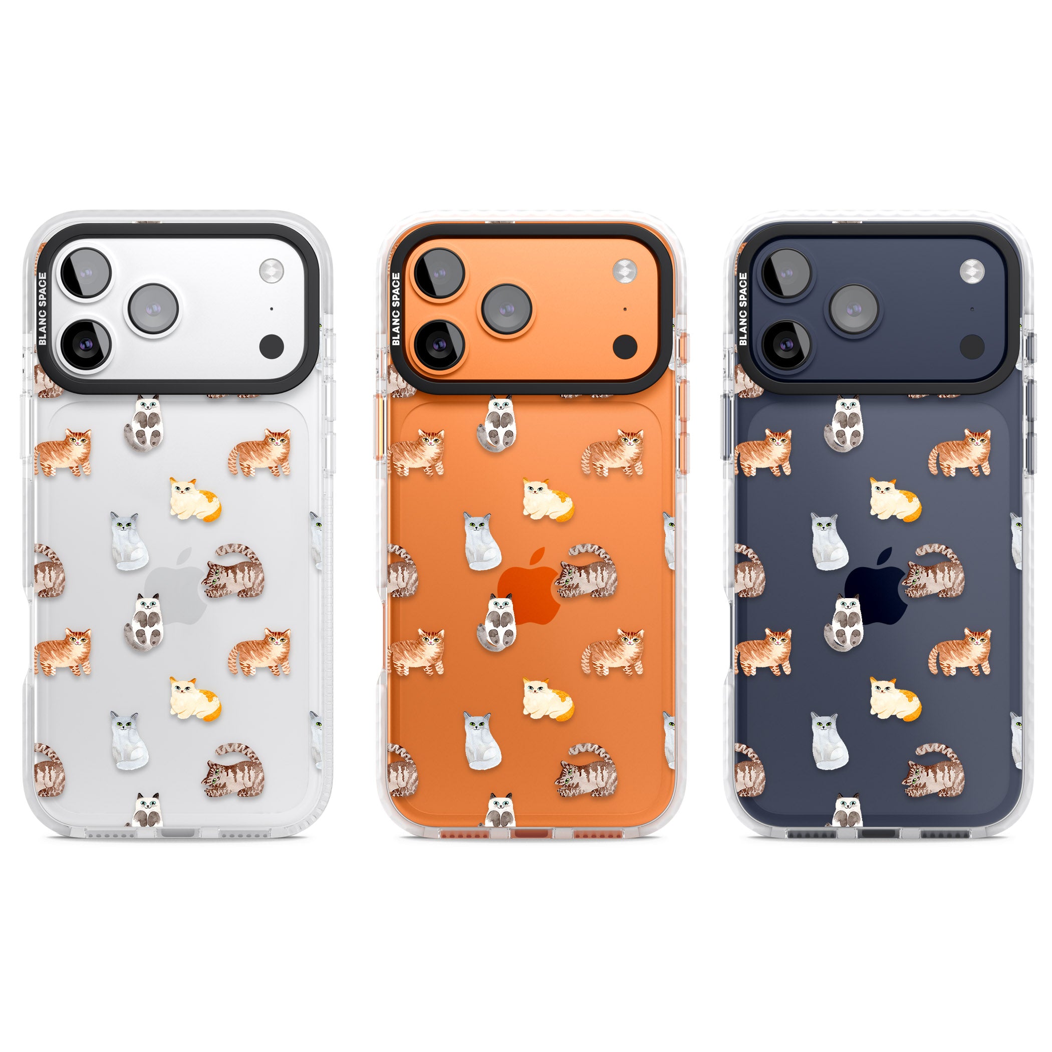 Cute Cat Pattern Classic iPhone 17 Pro Impact Clear Phone Case APT Impact Protection