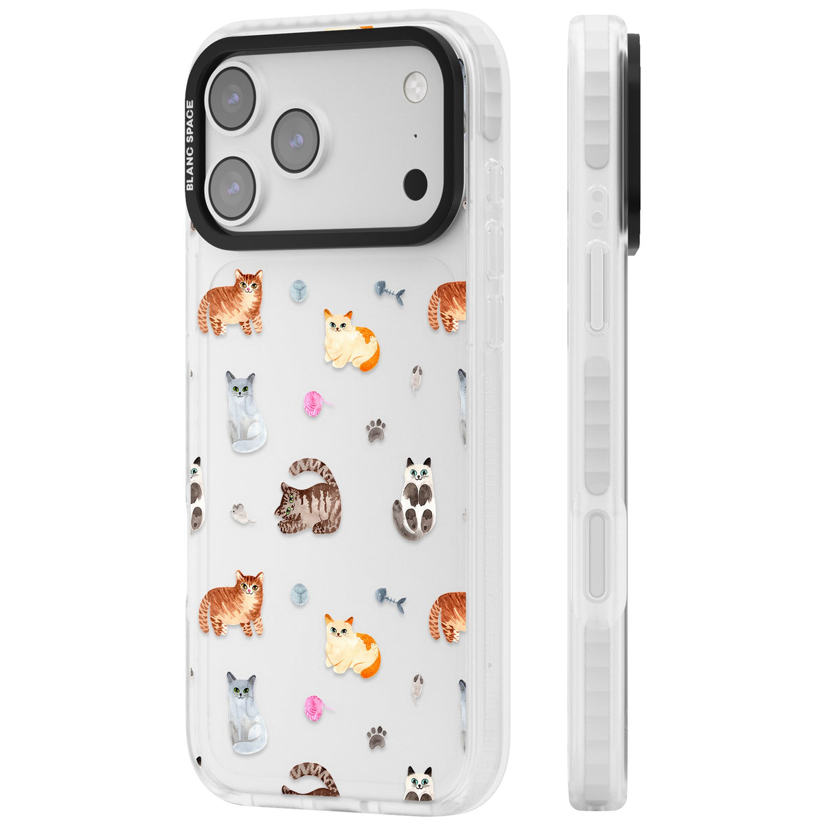 Playful Cats iPhone 17 Pro Max Impact Clear Phone Case side