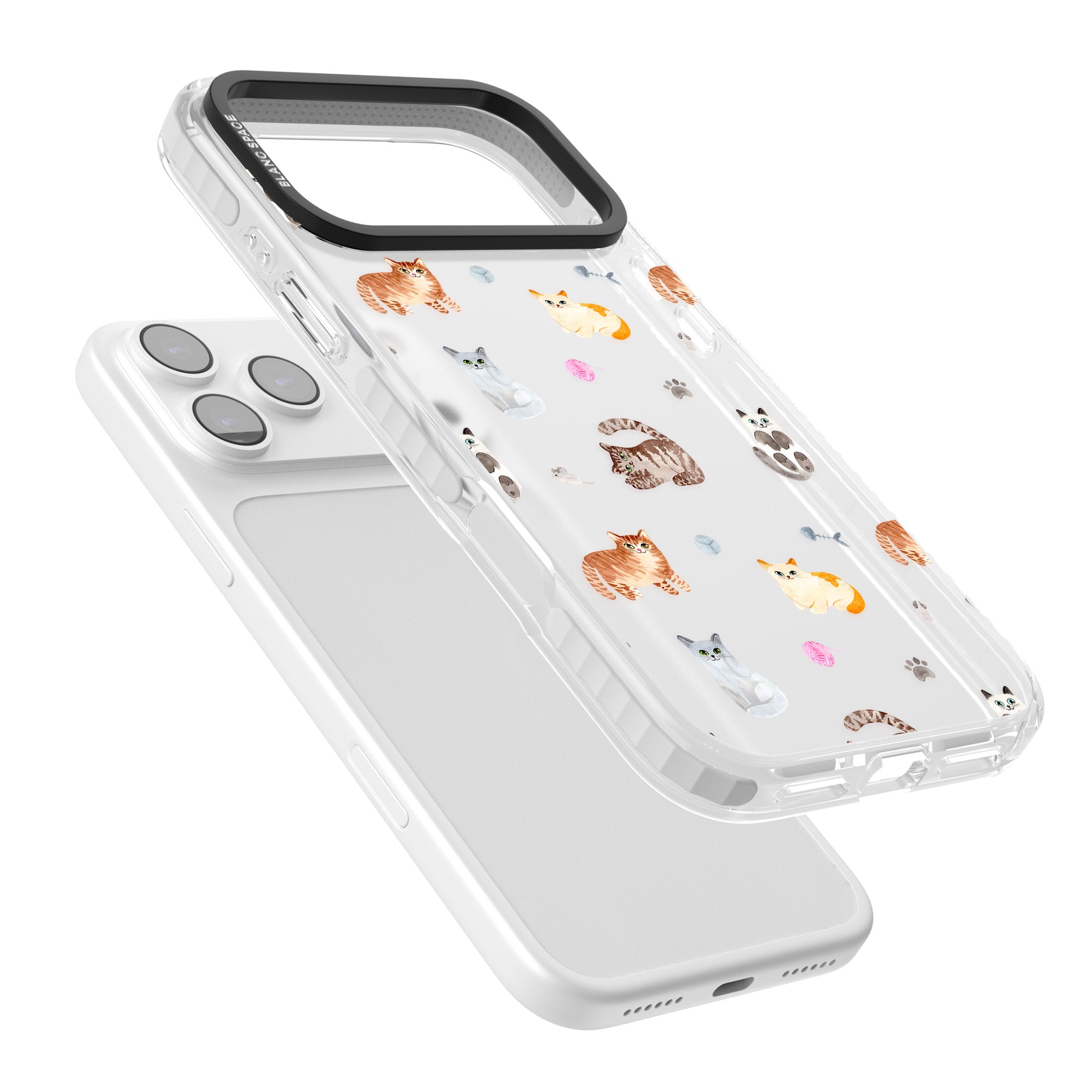 Playful Cats iPhone 17 Pro Impact Clear Phone Case Colours