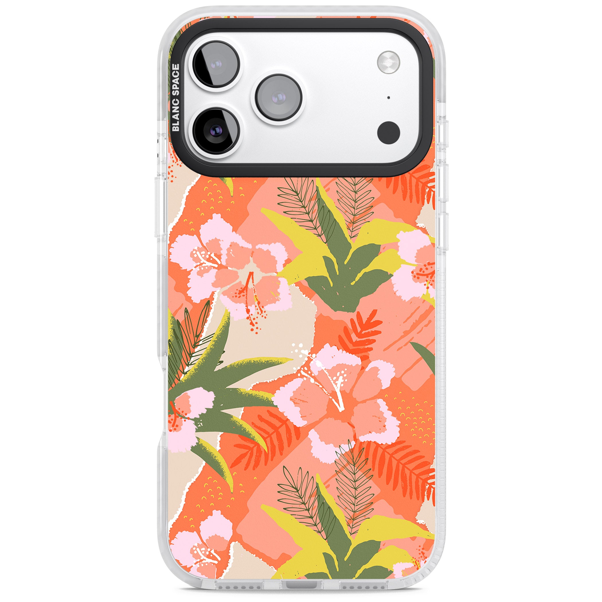 Hawaiian Flowers Abstract Pattern iPhone 17 Pro Impact Pro Clear Phone Case