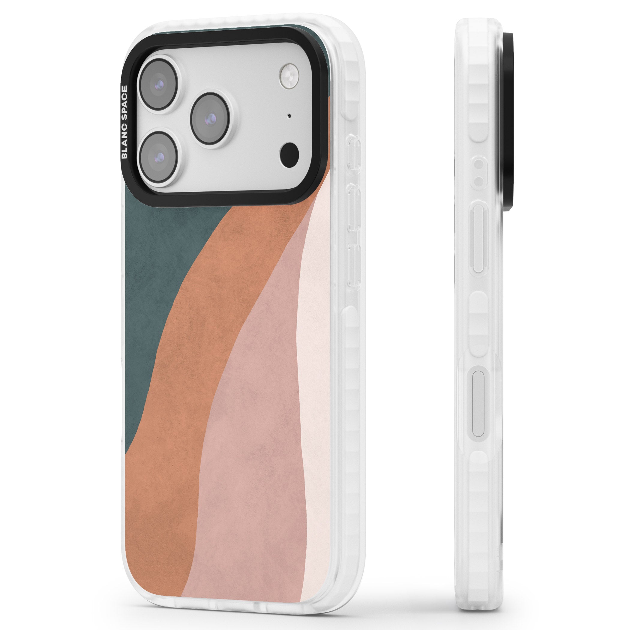 Earthwave Abstract iPhone 17 Pro Impact Pro Clear Phone Case Side Profile