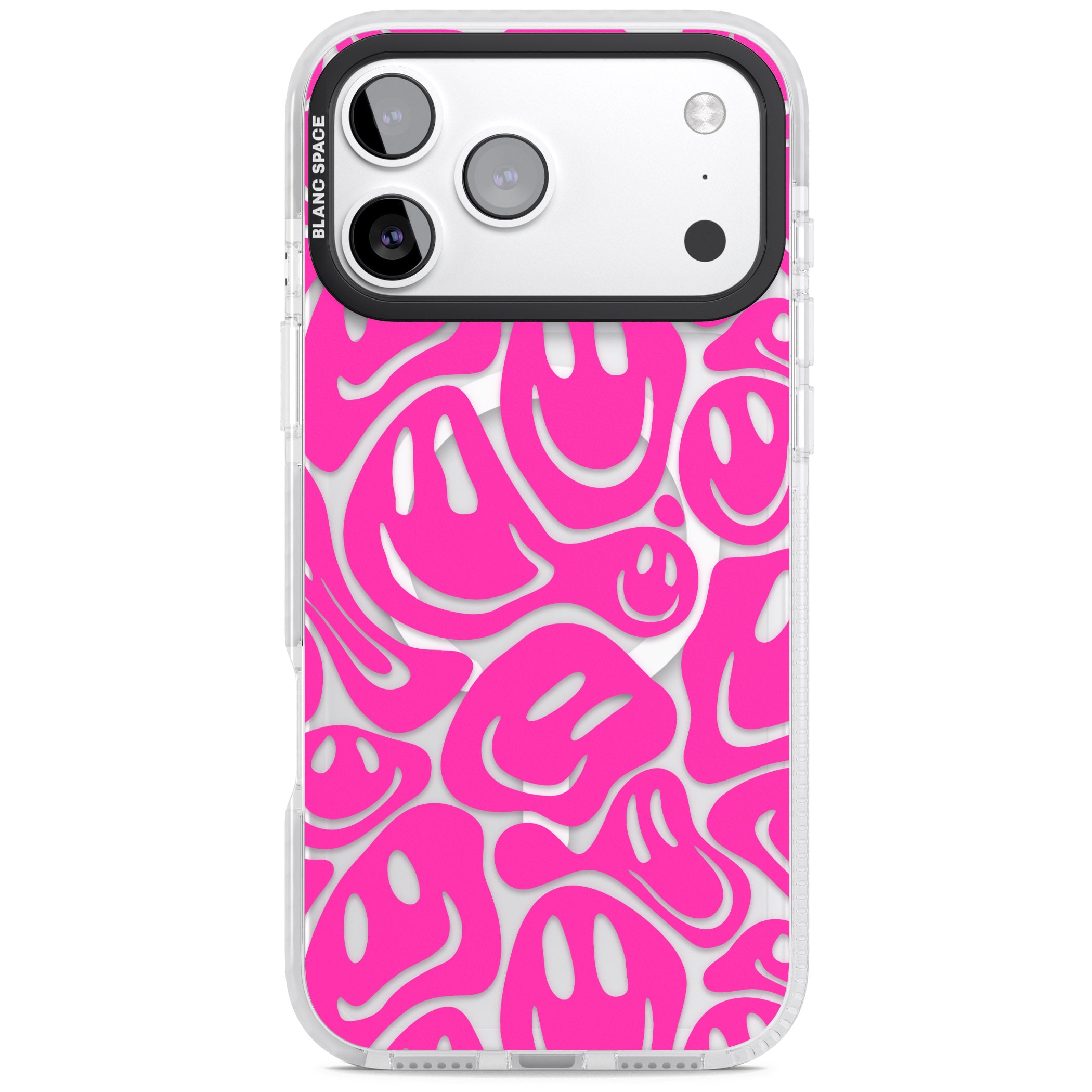 Pink Acid Faces iPhone 17 Pro Impact Pro Clear Phone Case