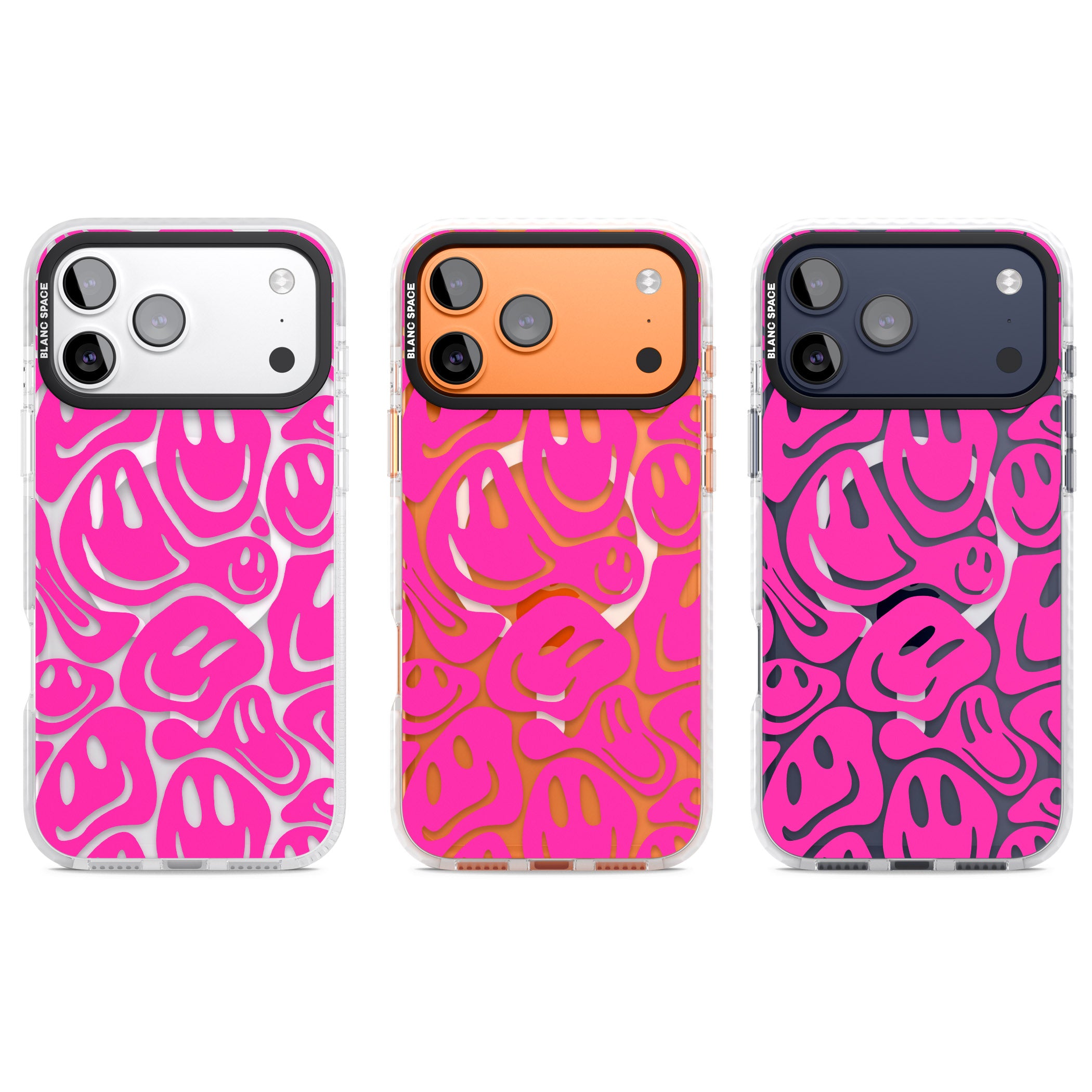 Pink Acid Faces iPhone 17 Pro Impact Pro Clear Phone Case APT Impact Protection