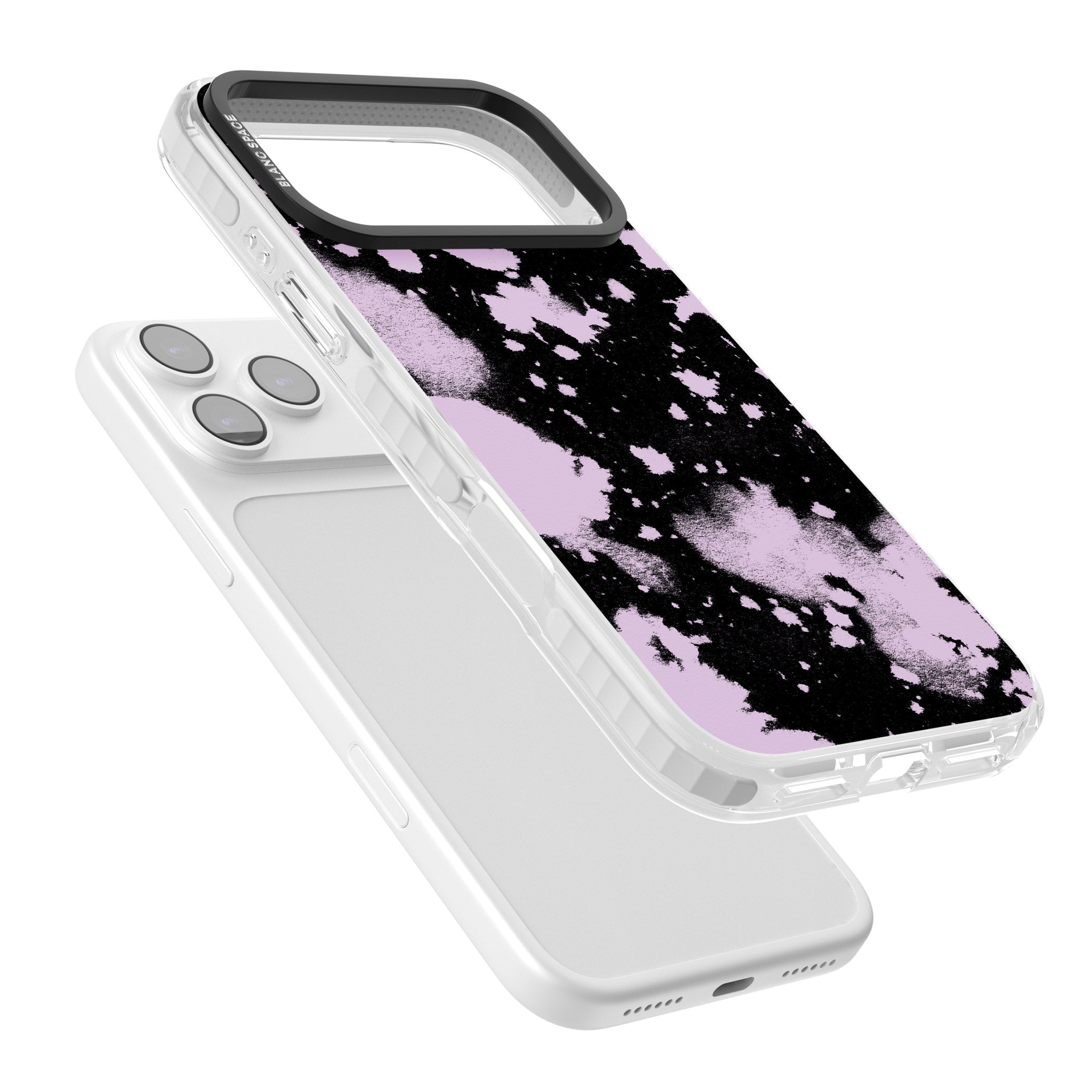 Pink & Black Acid Wash Tie Dye iPhone 17 Pro Impact Pro Clear Phone Case Colours