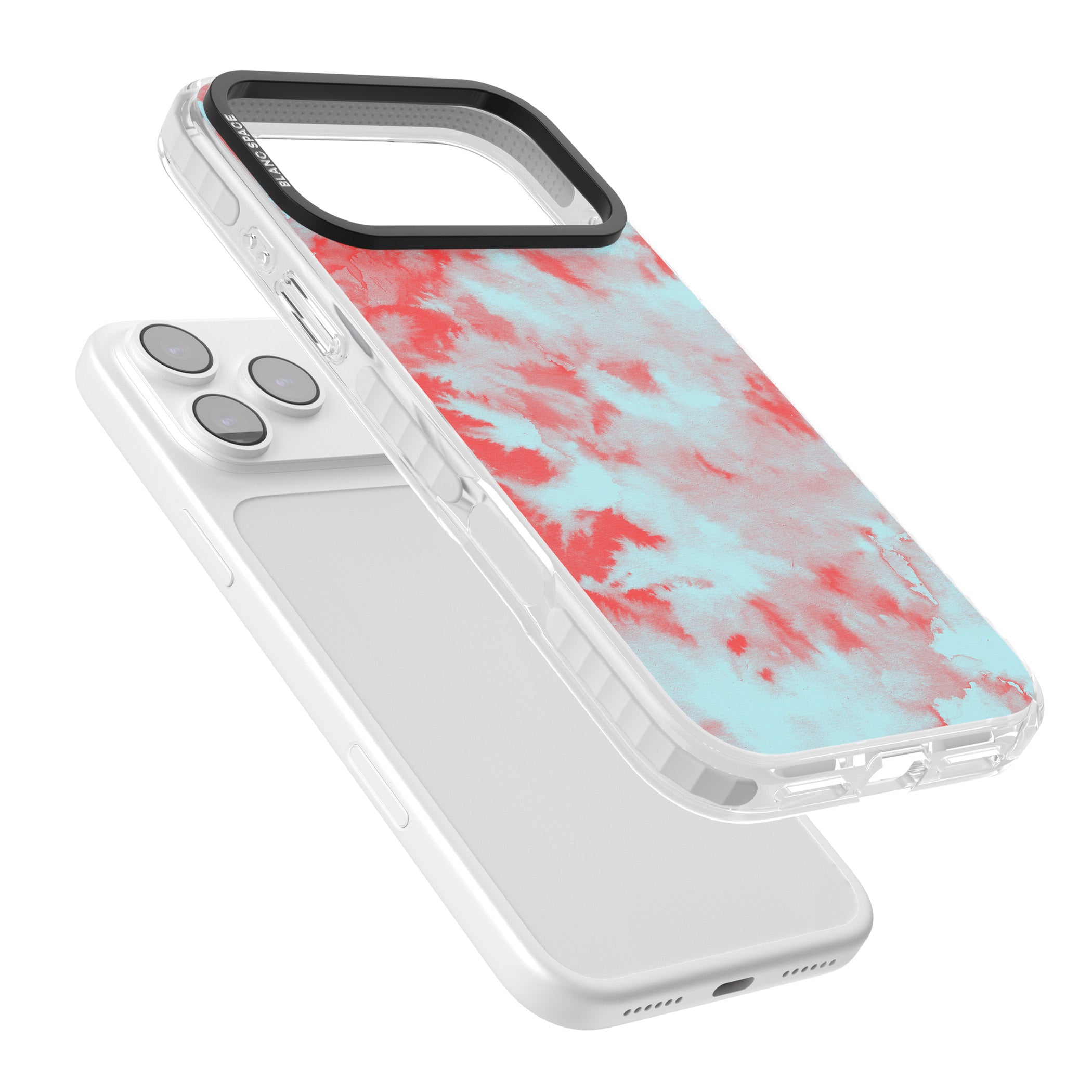 Red & Blue Acid Cloud iPhone 17 Pro Impact Pro Clear Phone Case Colours