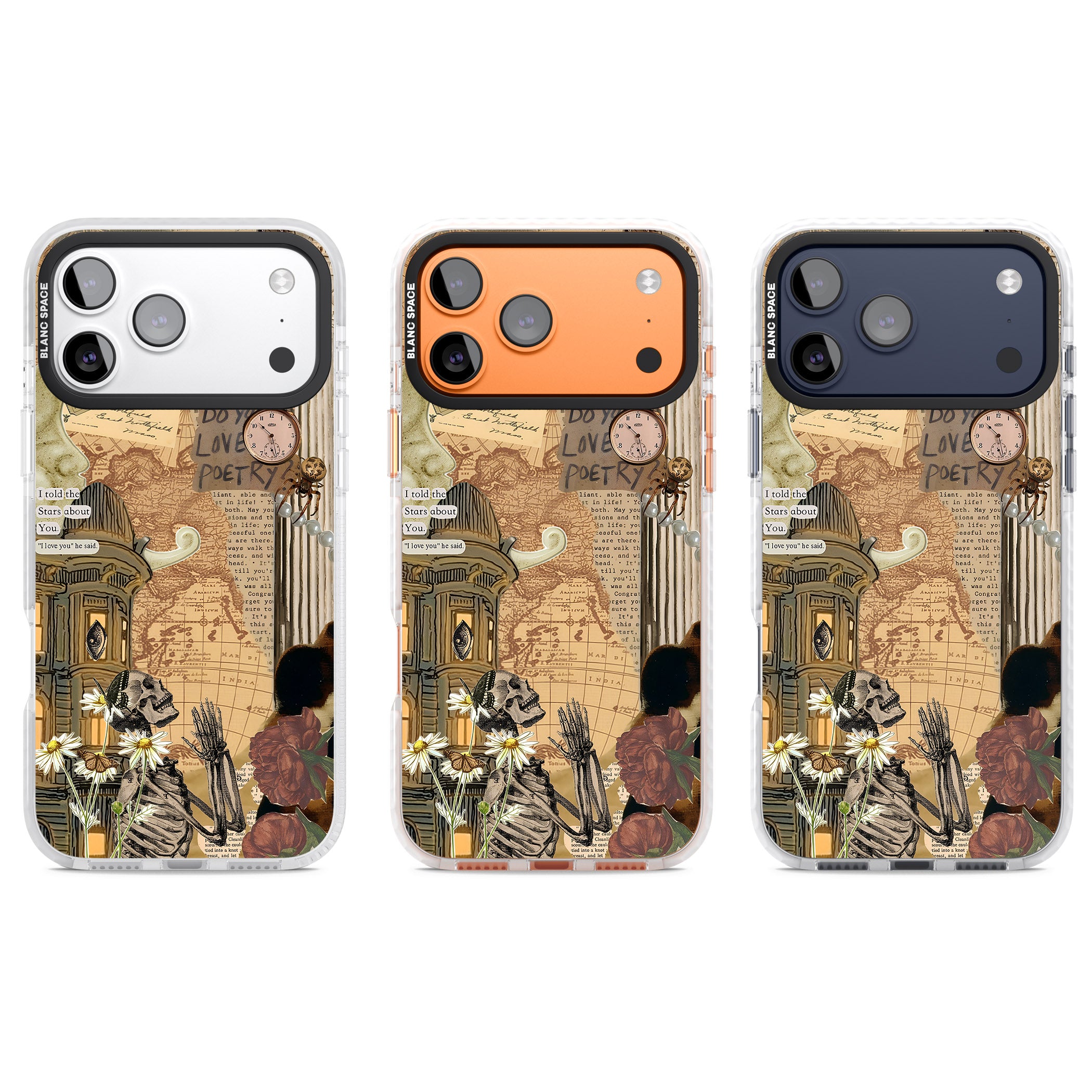 Skeleton Poetry iPhone 17 Pro Impact Pro Clear Phone Case APT Impact Protection