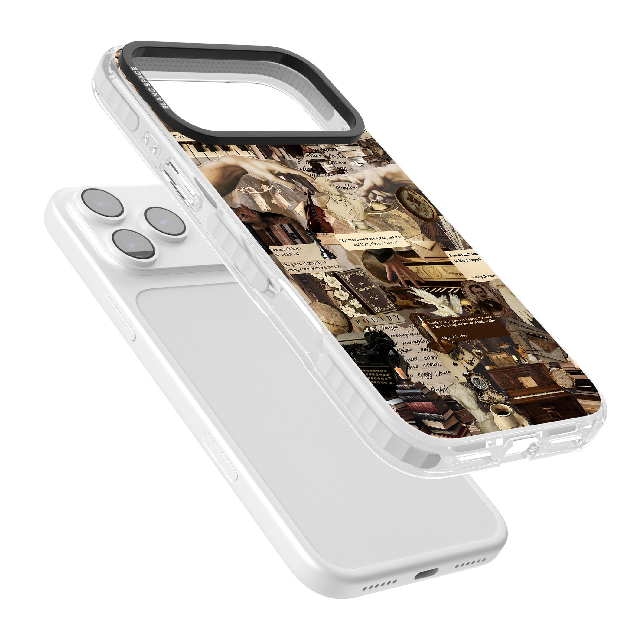 Antique Collage iPhone 17 Pro Impact Pro Clear Phone Case Colours