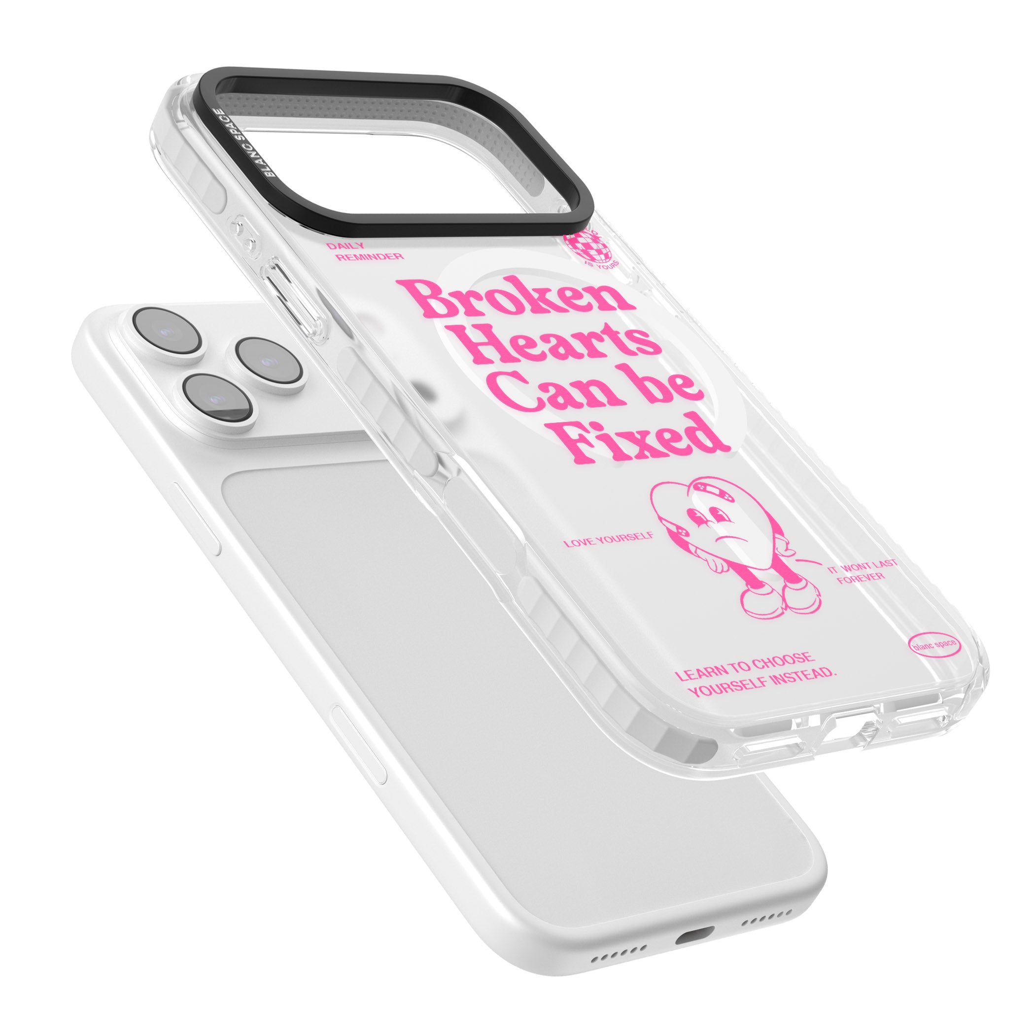 Broken Hearts Can Be Fixed iPhone 17 Pro Impact Pro Clear Phone Case Colours