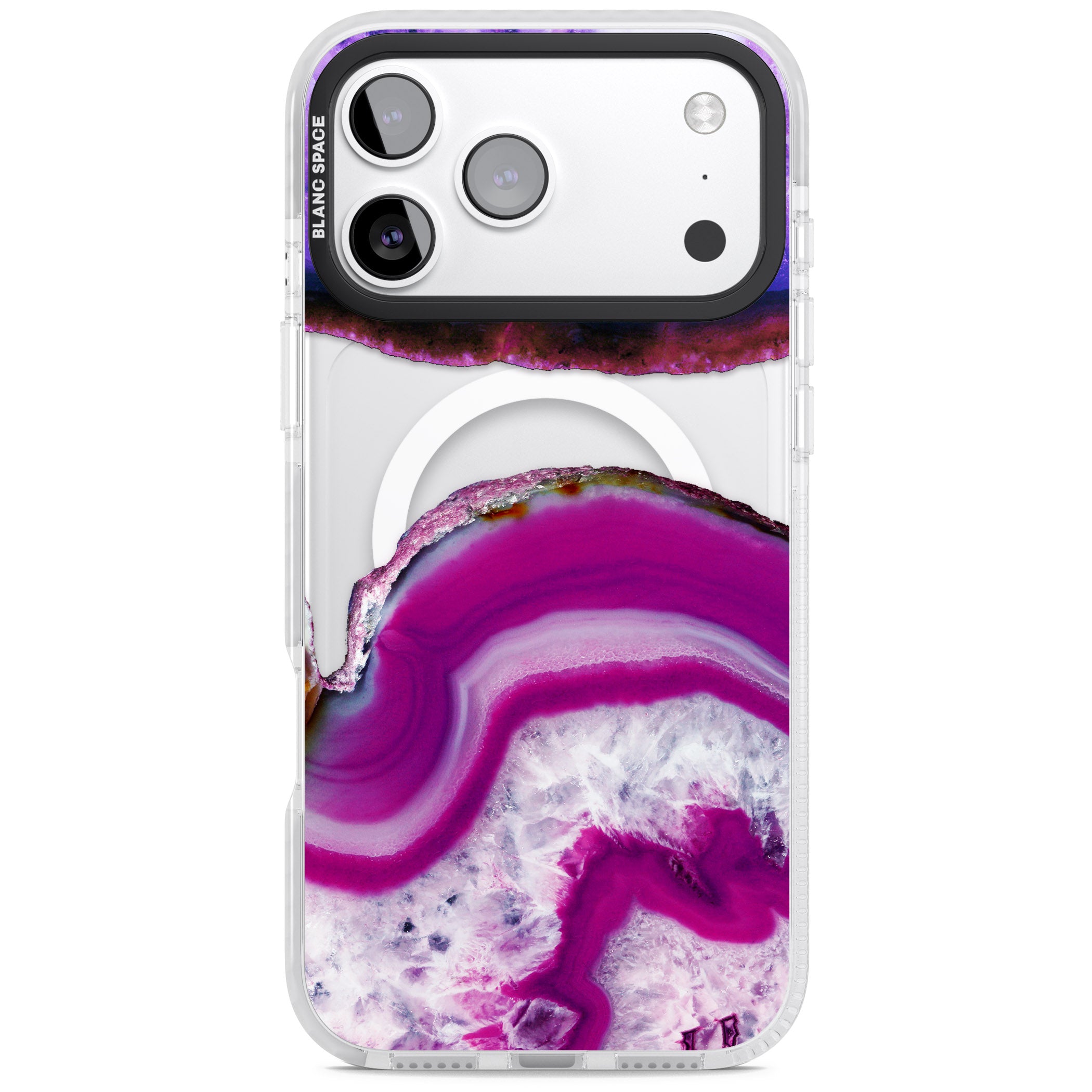 Amethyst Crystal Slice iPhone 17 Pro Impact Pro Clear Phone Case